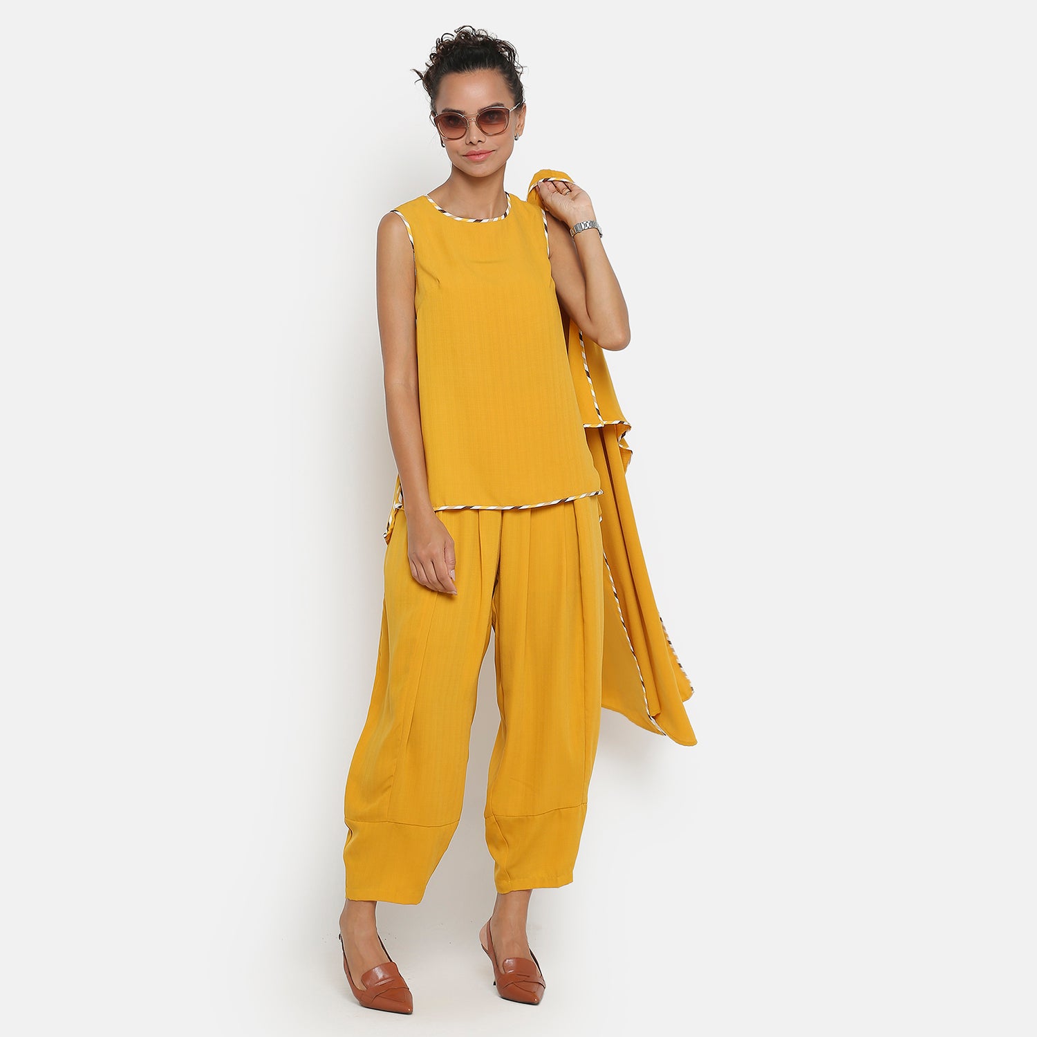 Yellow Salwar Stylish Plazzo for Women-5