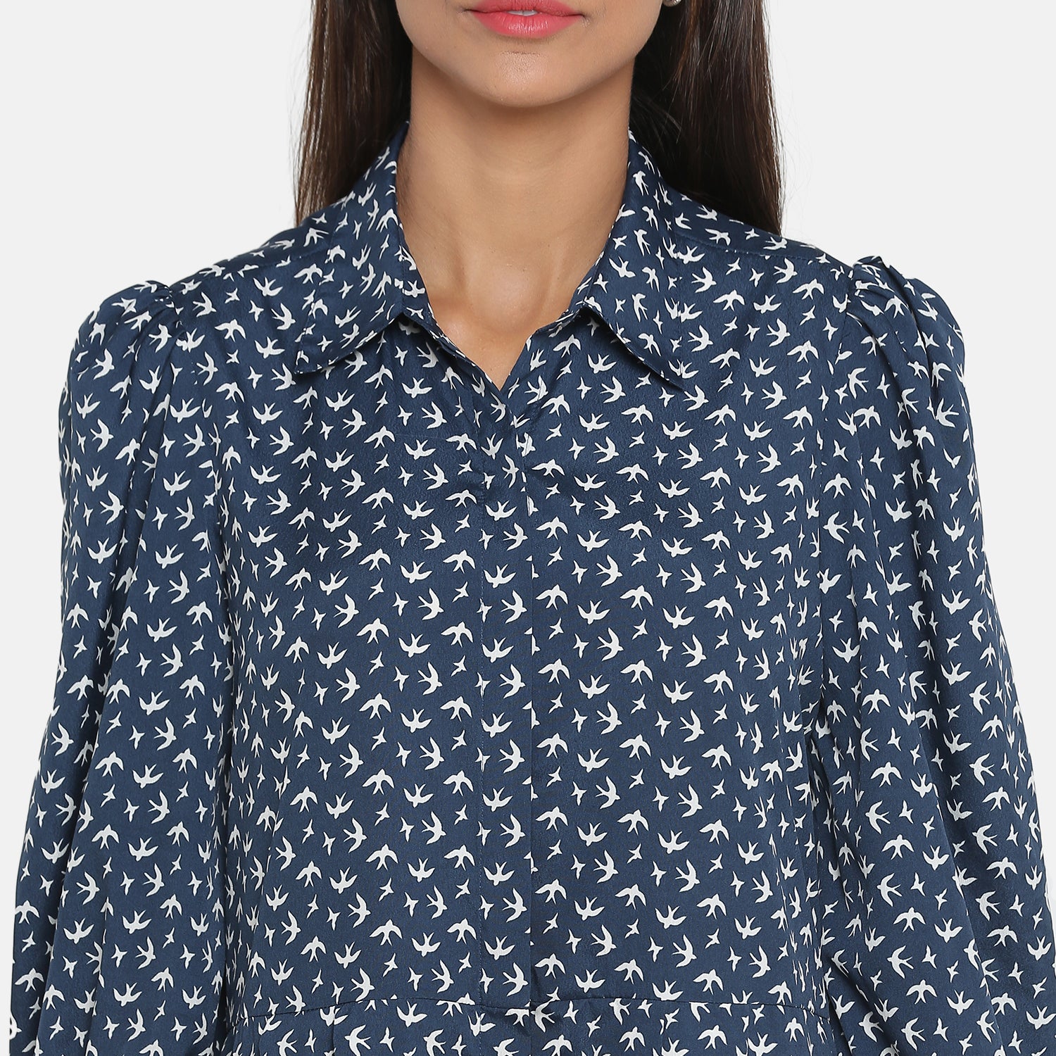 Blue Bird Printed Long Dresses for Women-5