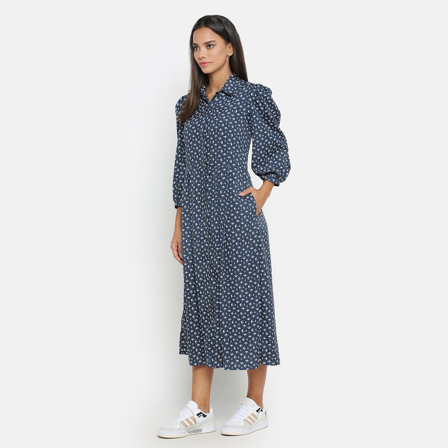 Blue Bird Printed Long Dresses for Women-3