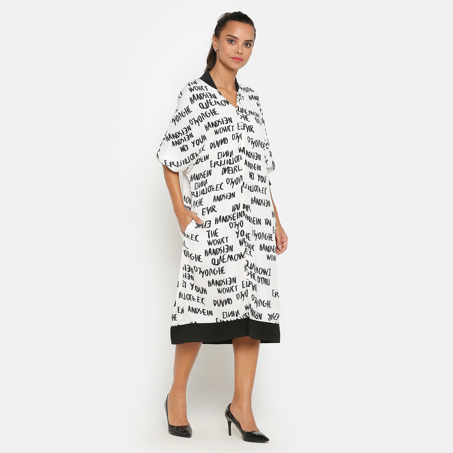Buy Black & White Printed Dresses for Women-4