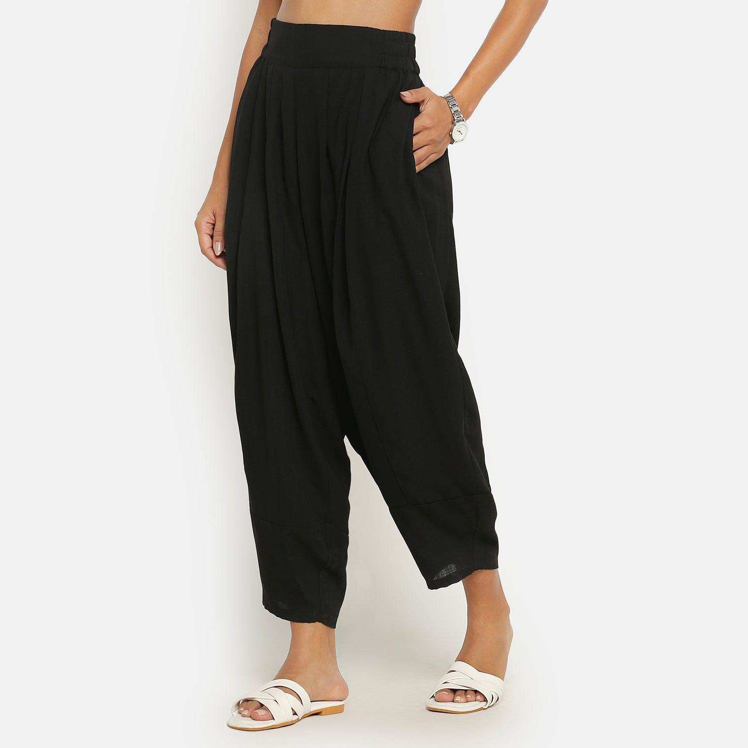 Black Salwar Style Plazzo for Women's Wear-2