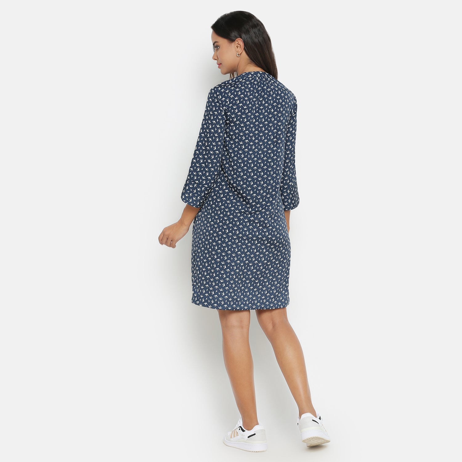 Blue Bird Printed Short Dresses for Women-2