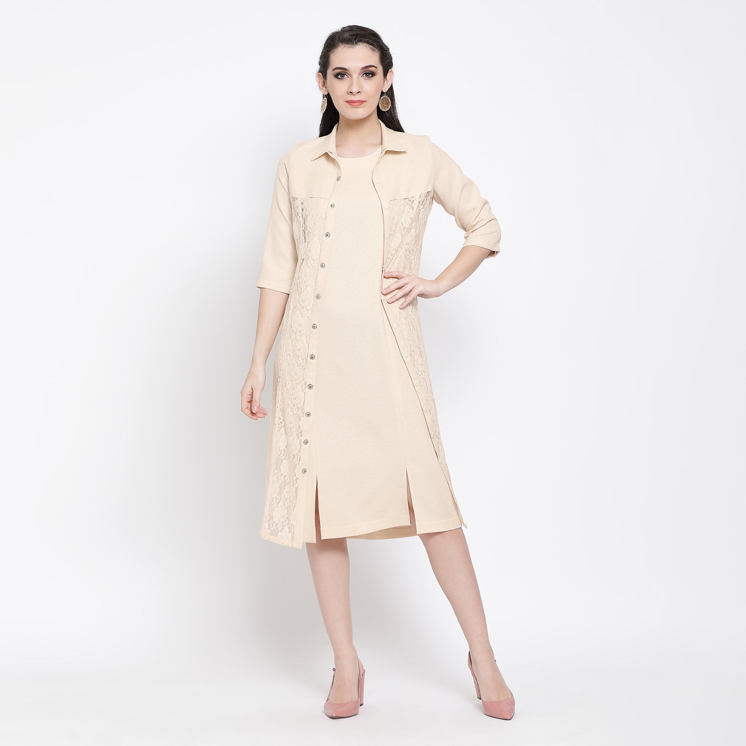 Off White Silk Linen Jacket for Women-1