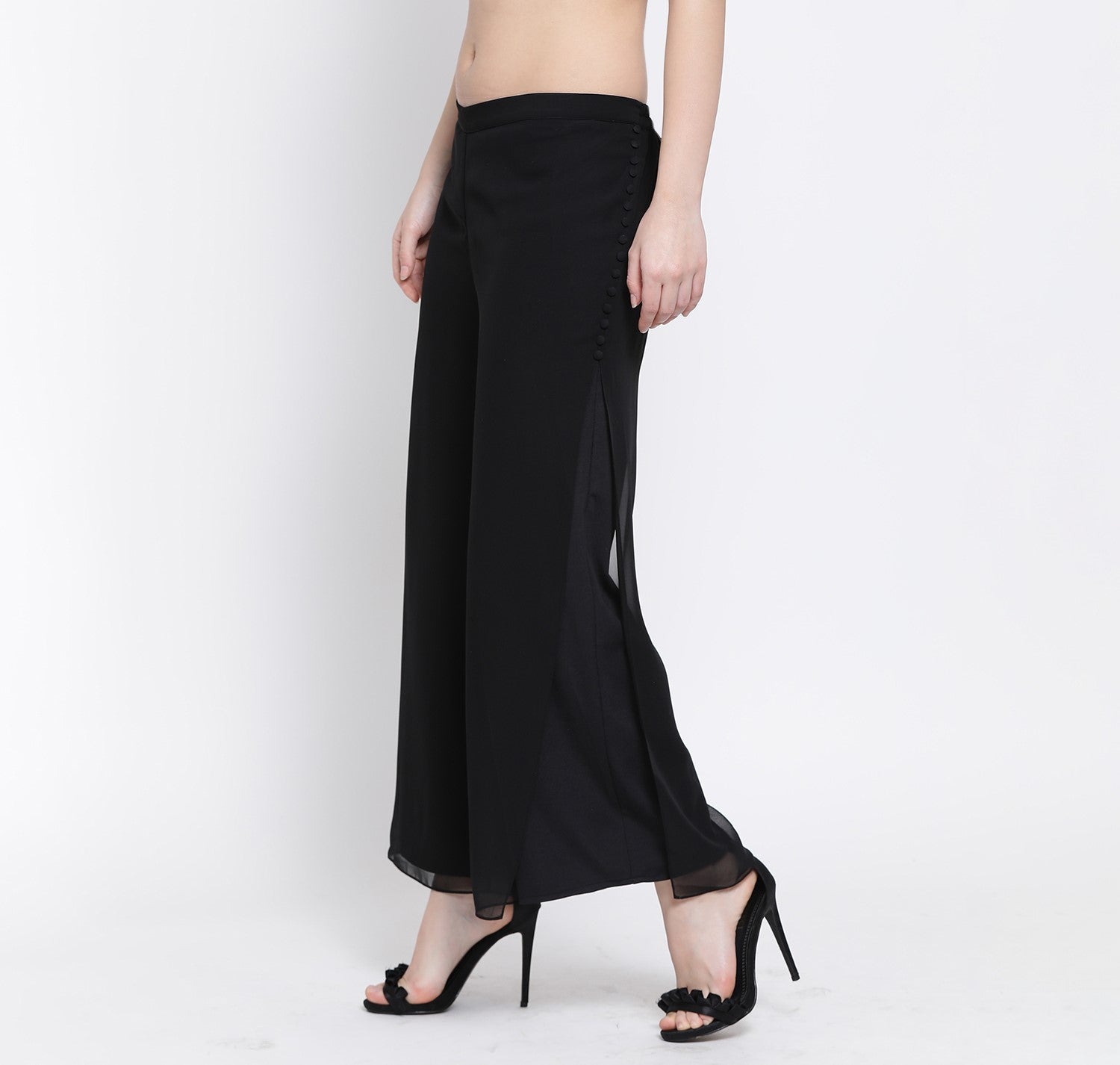 Black Georgette Palazzo-1