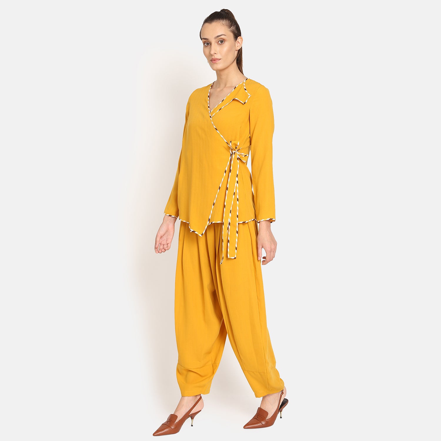 Yellow Overlap Jacket for Women-2