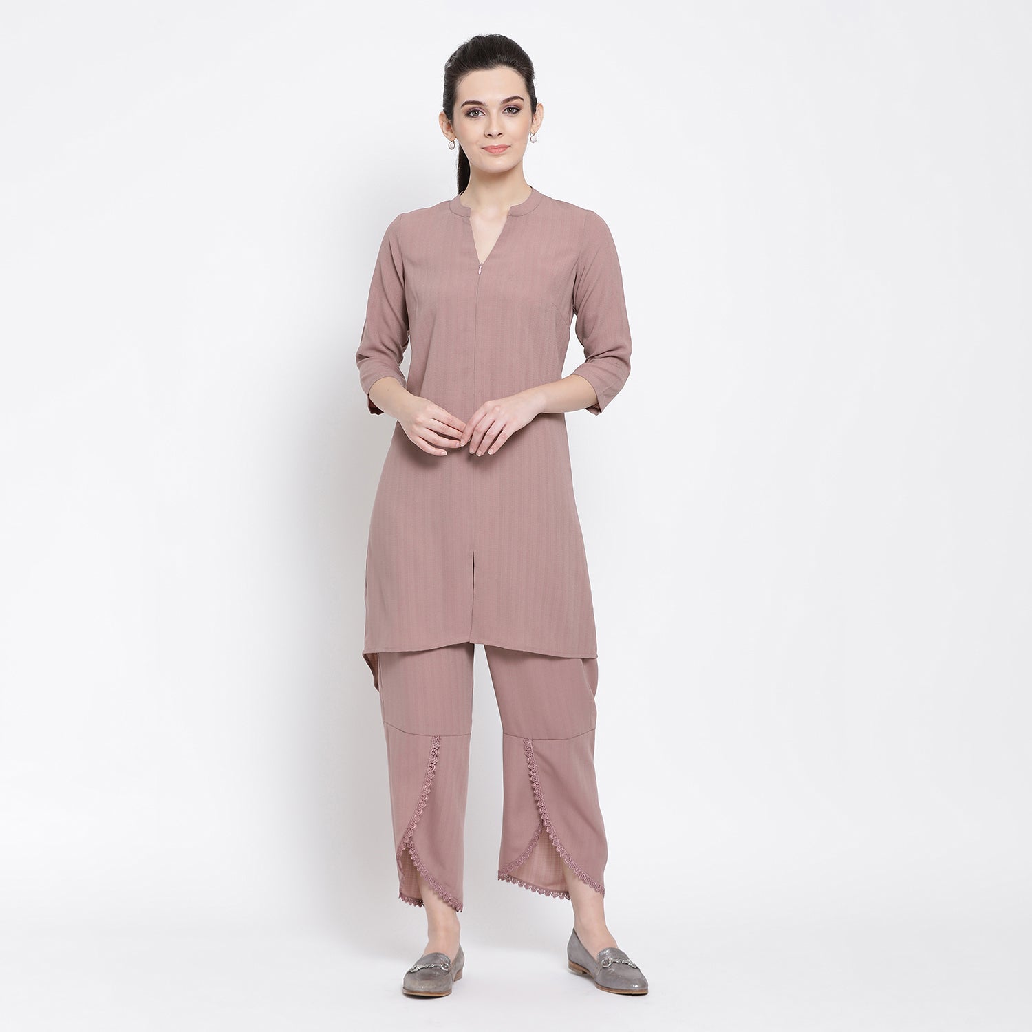 Rose Pink Asymmetrical Tunic for Women