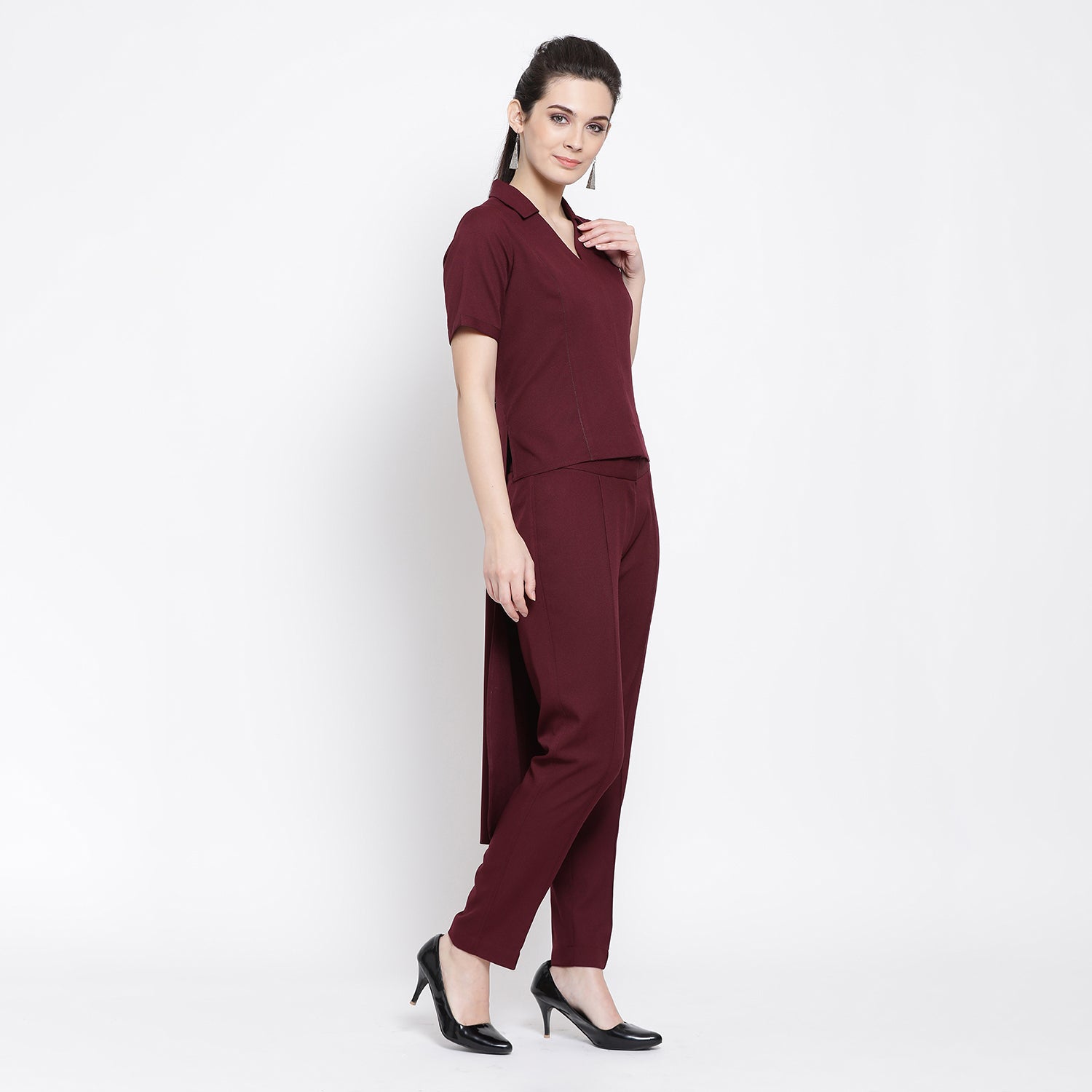 Prune Asymmetric Shirt for Women-1