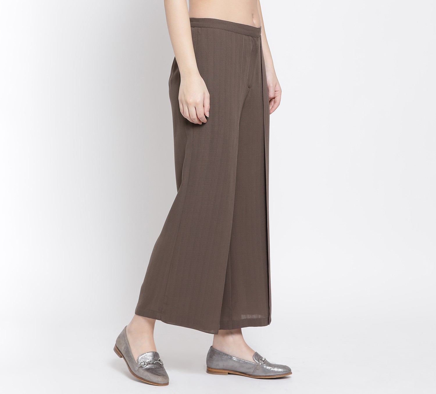 Earth Brown Flap Palazzo for Women-1