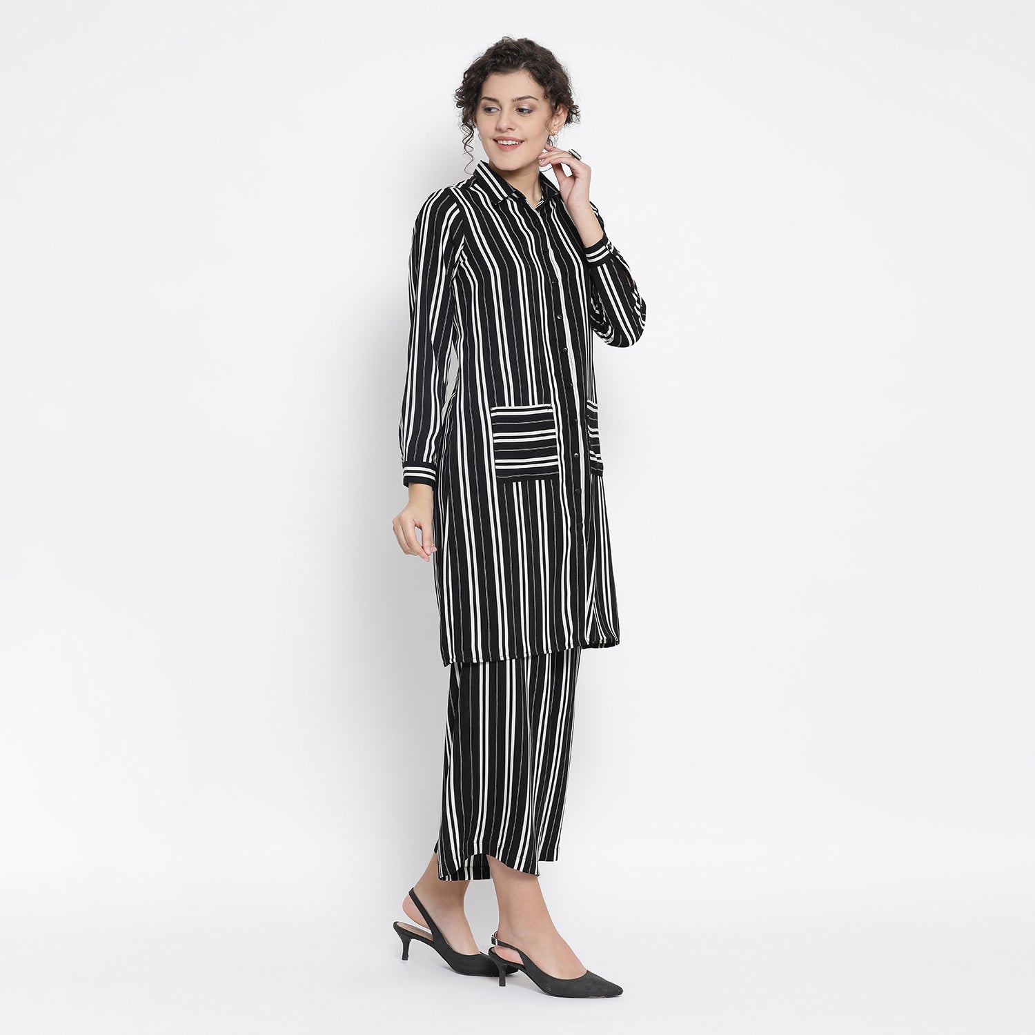 Black and White Stripe Dresses for Women-2