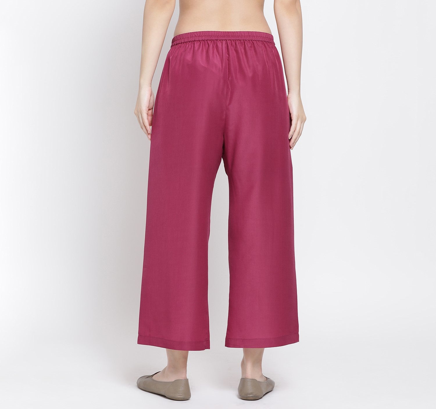 Pink Straight Palazzo for Women-2