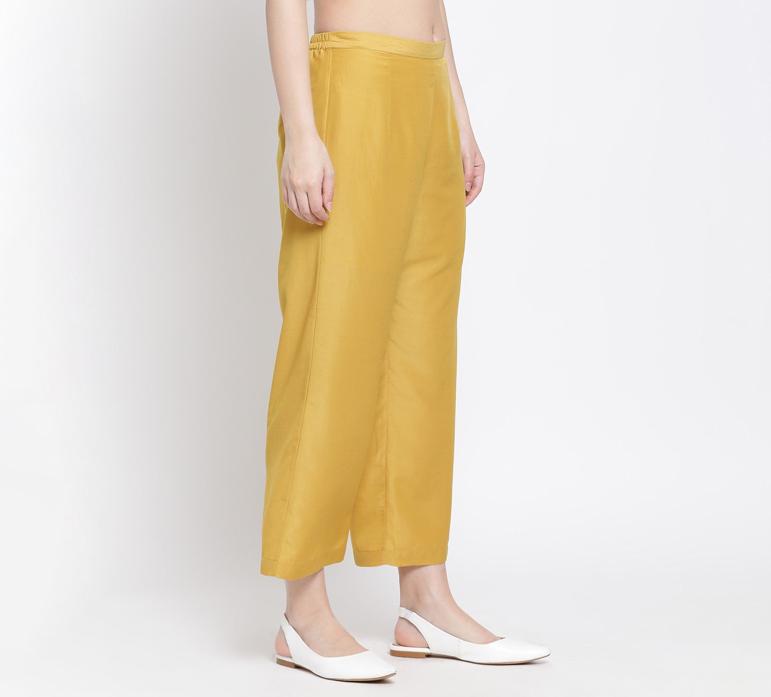 Honey Color Straight Plazzo for Women-2