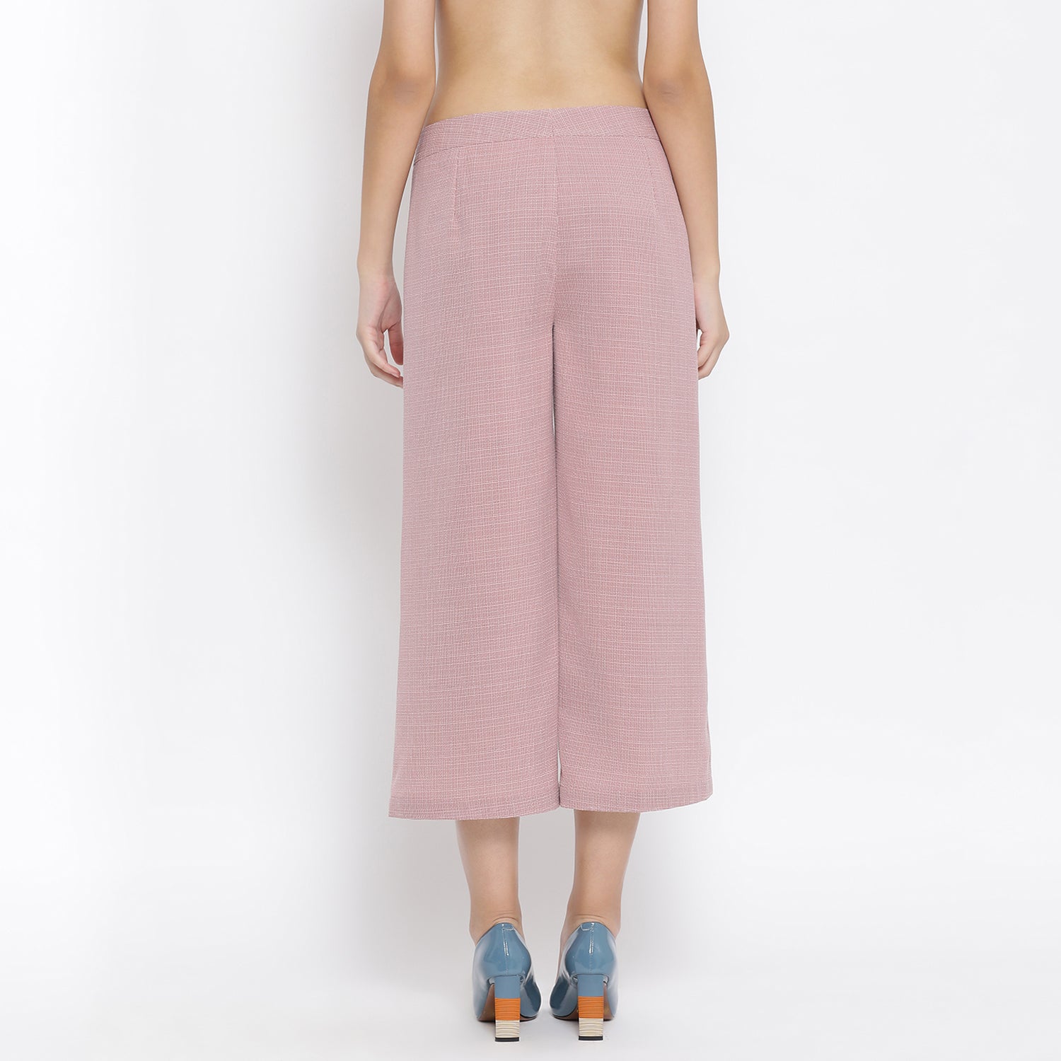 Pink Linen Culottes for Women-2