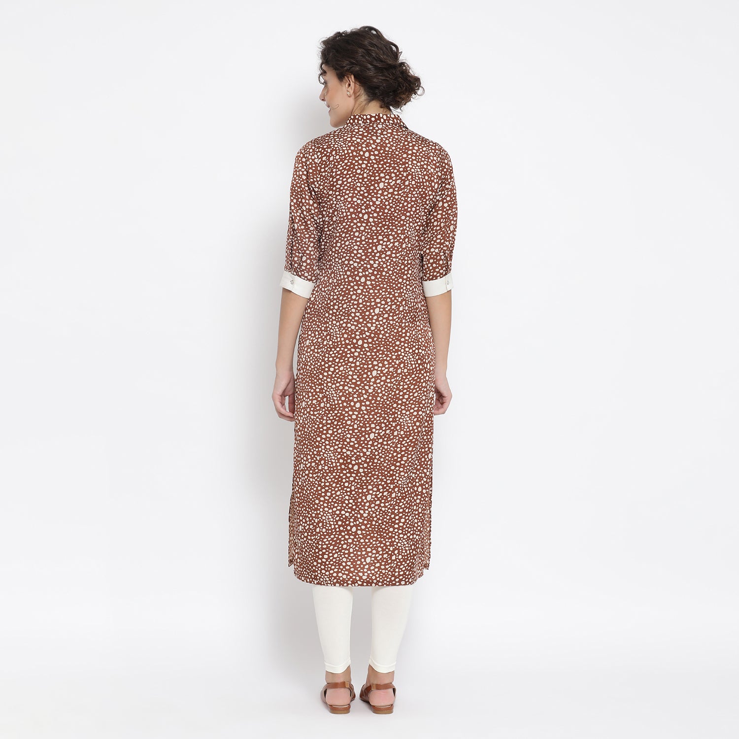 Brown Animal Print Kurta for Women-2
