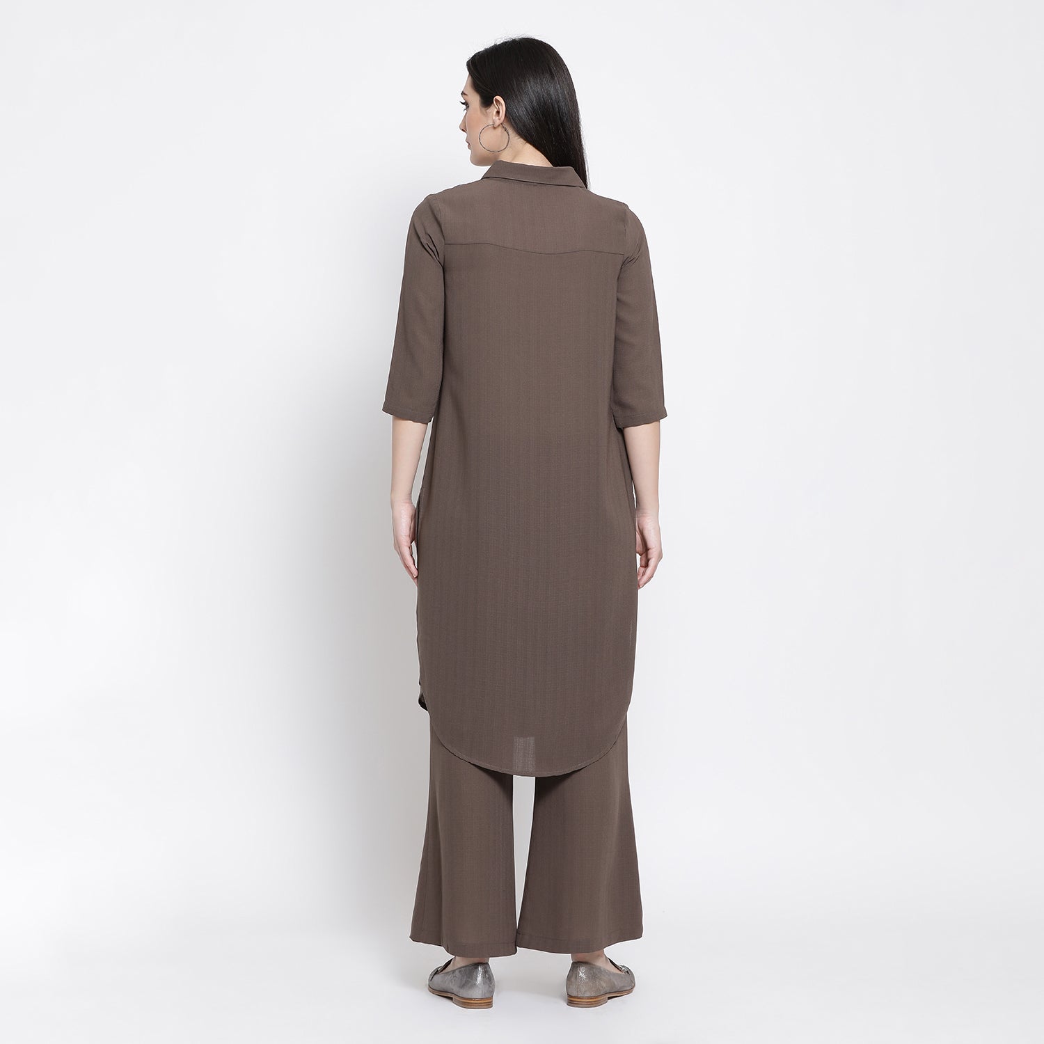 Earth Brown Long Tunic for Women-3