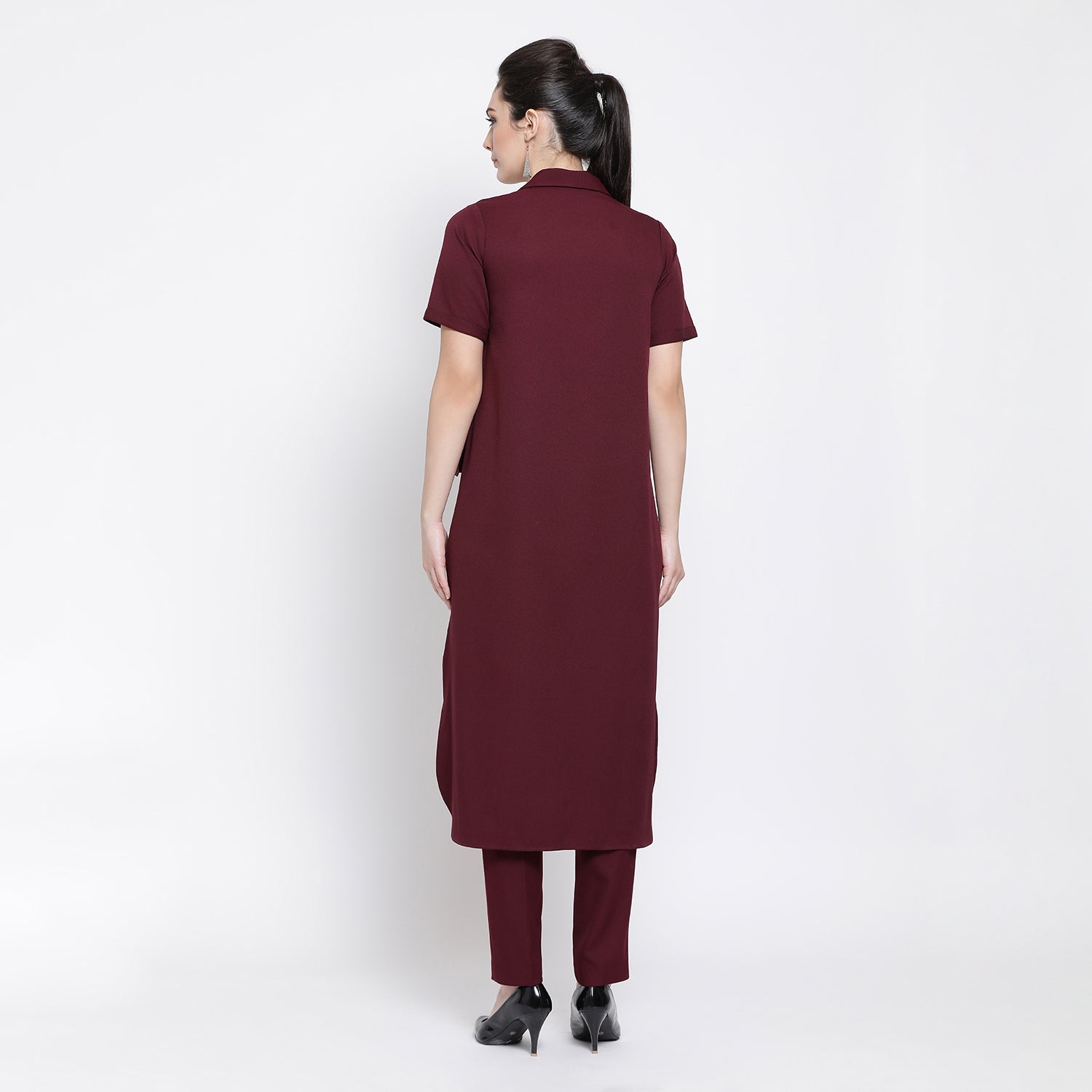 Prune Asymmetric Shirt for Women-3