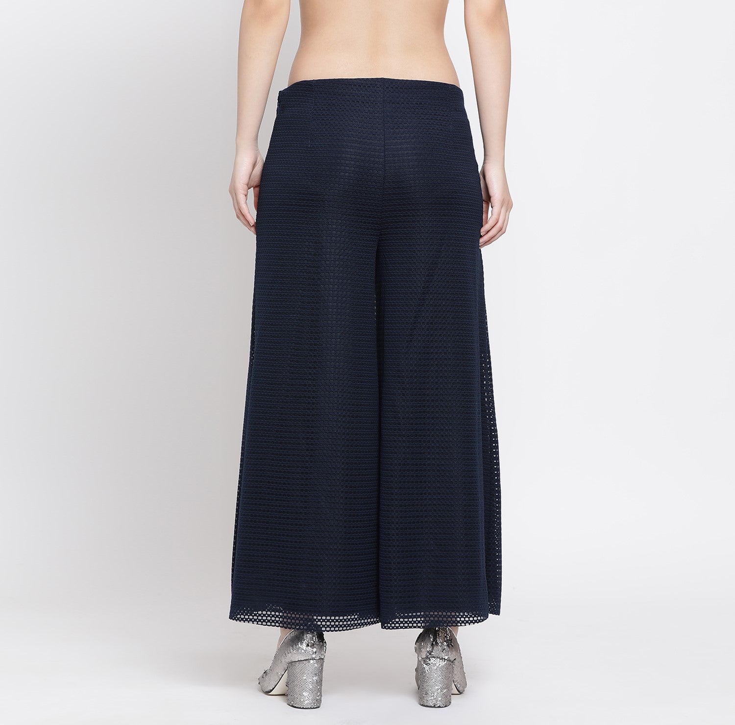 Blue Square Lycra Plazzo for Women-3