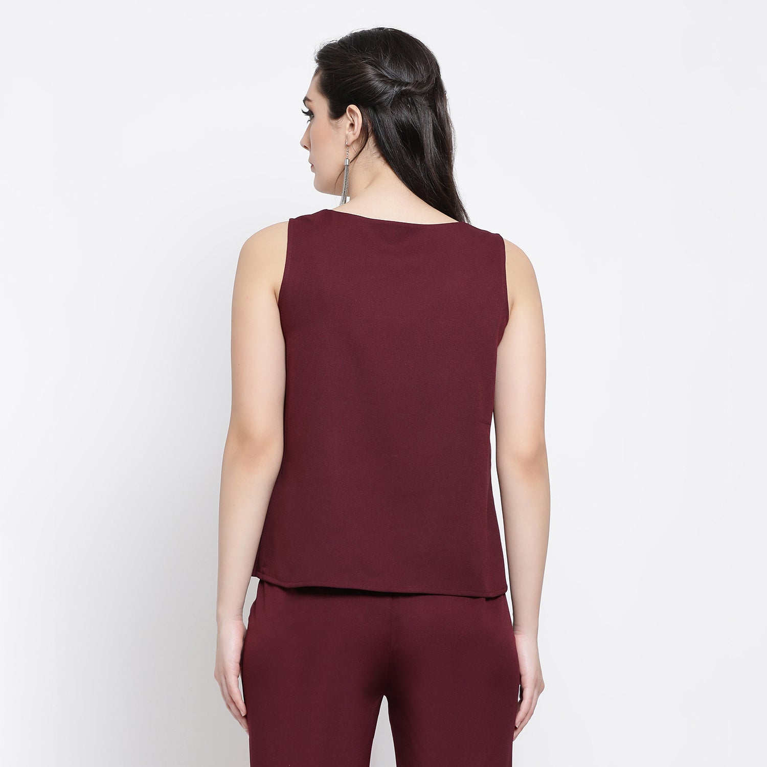 Buy Prune Sleeveless Top for Women-3