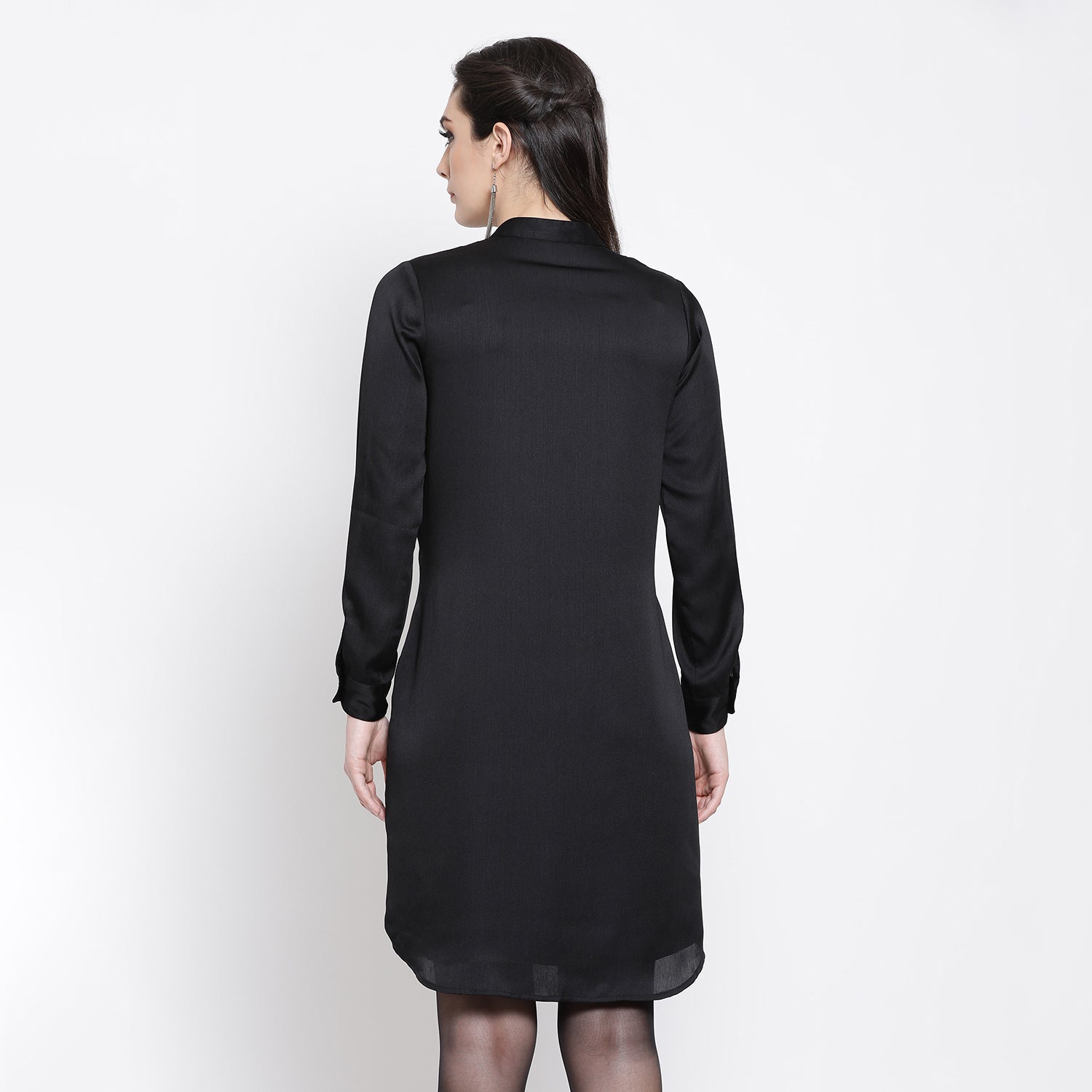 Black Chiffon Officewear Tunic for Women-