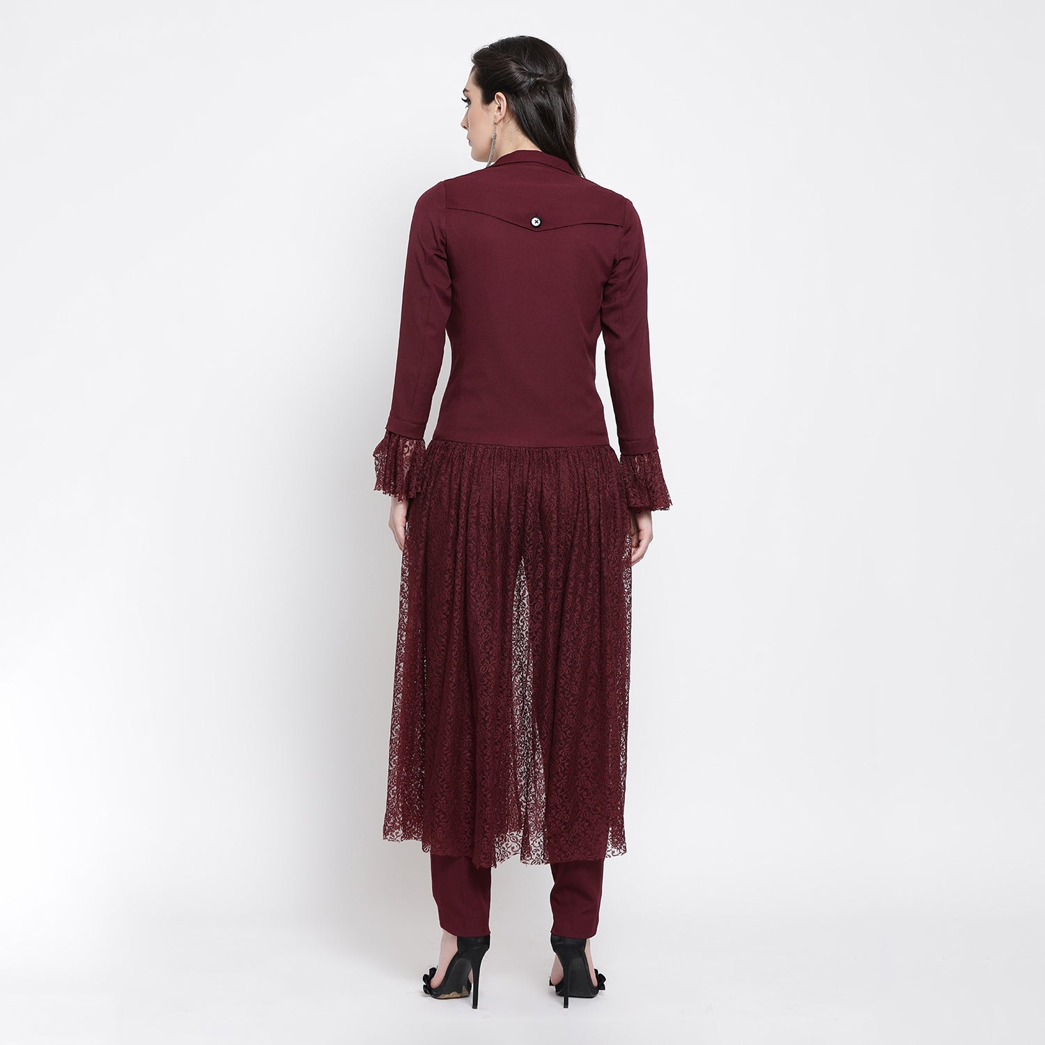 Prune Flower Net Jacket for Women-4