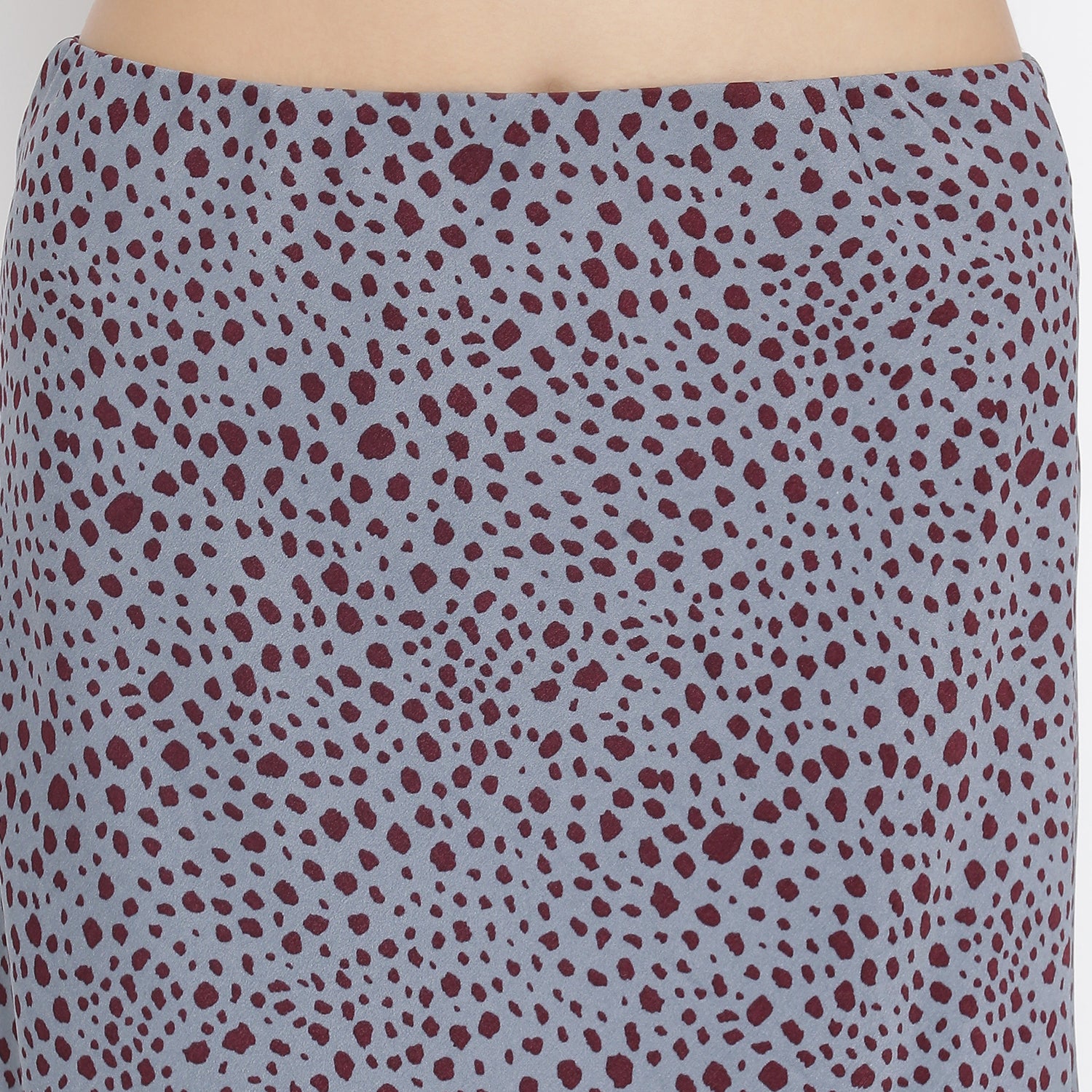 Teal Blue Animal Print Bias Skirt