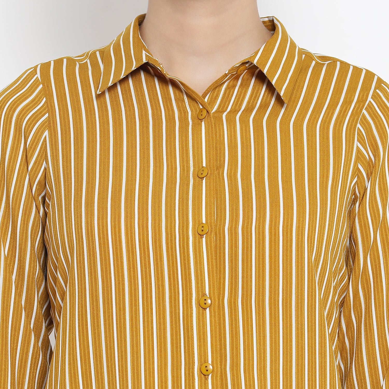 Yellow and White Stripe Dresses for Women-4