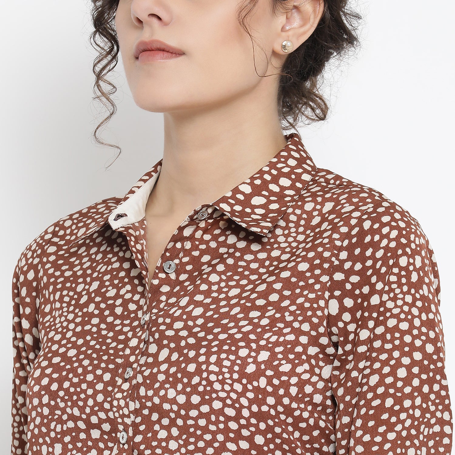 Brown Animal Print Kurta for Women-4