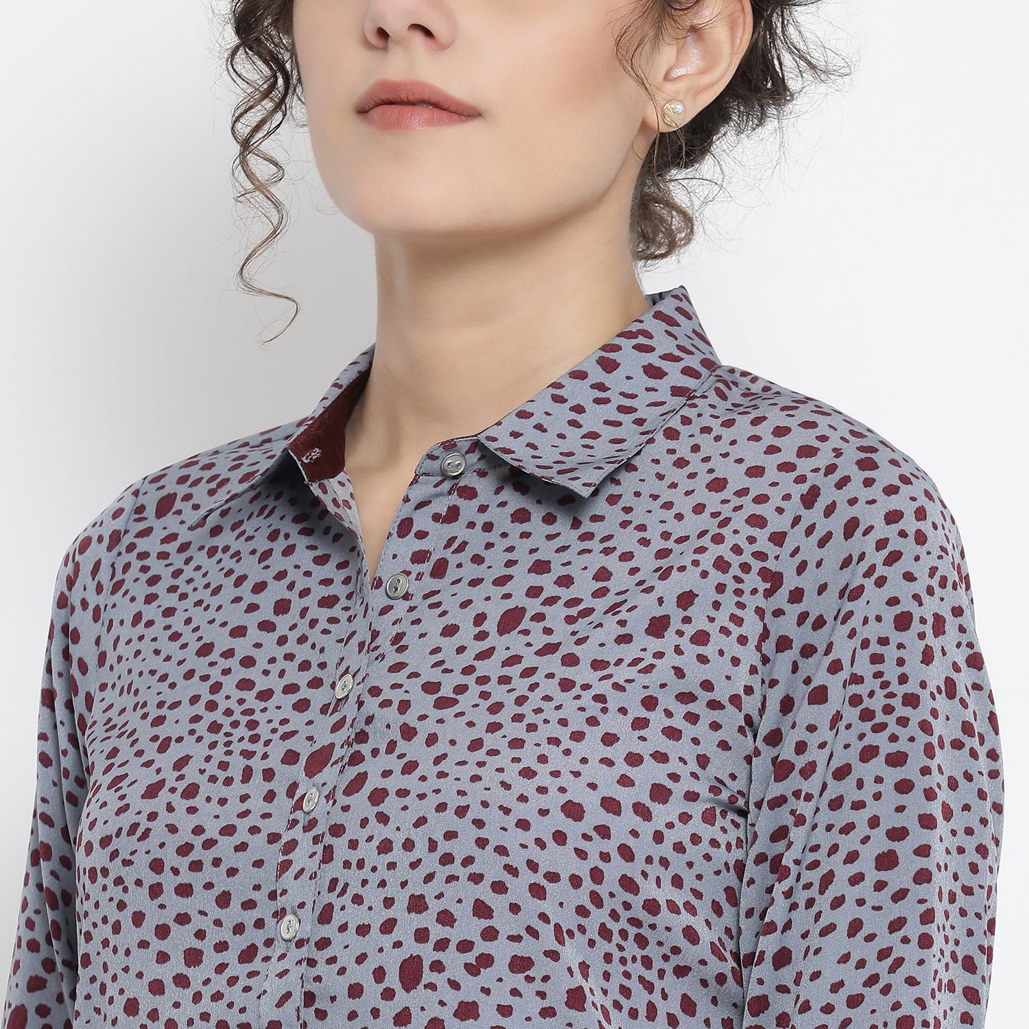 Teal Blue Animal Print Kurta for Women-3