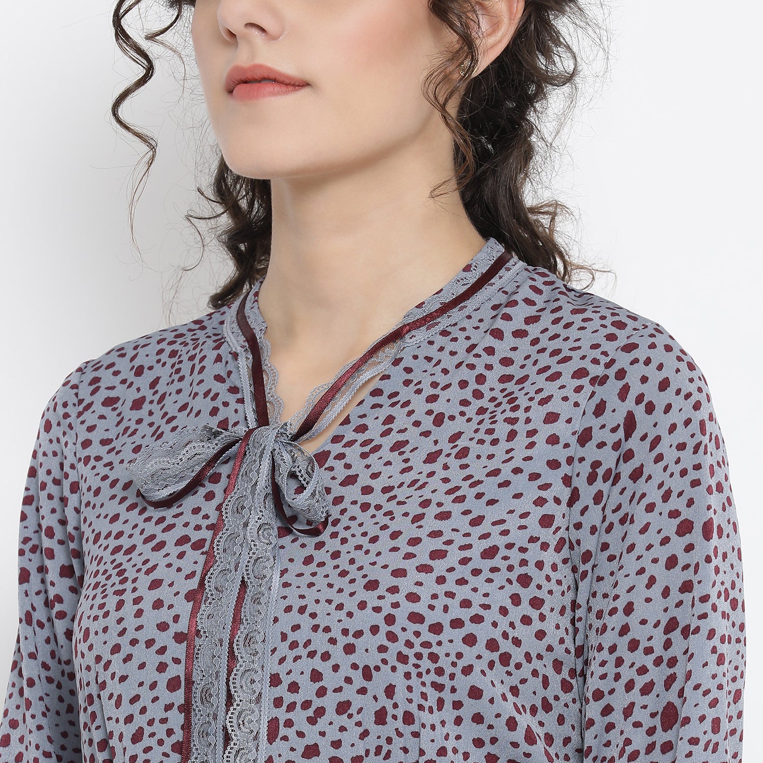 Teal Blue Animal Print Bias Dresses for Women-5