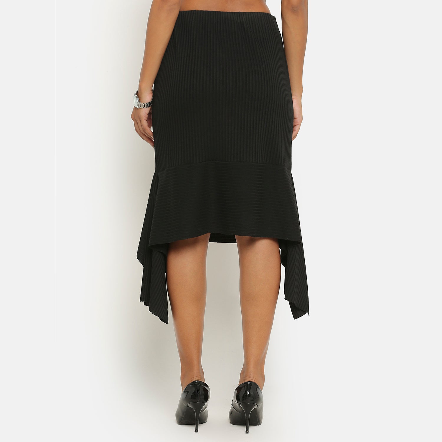 Black Ribbed Skirt, frocks for women
indian designer skirts