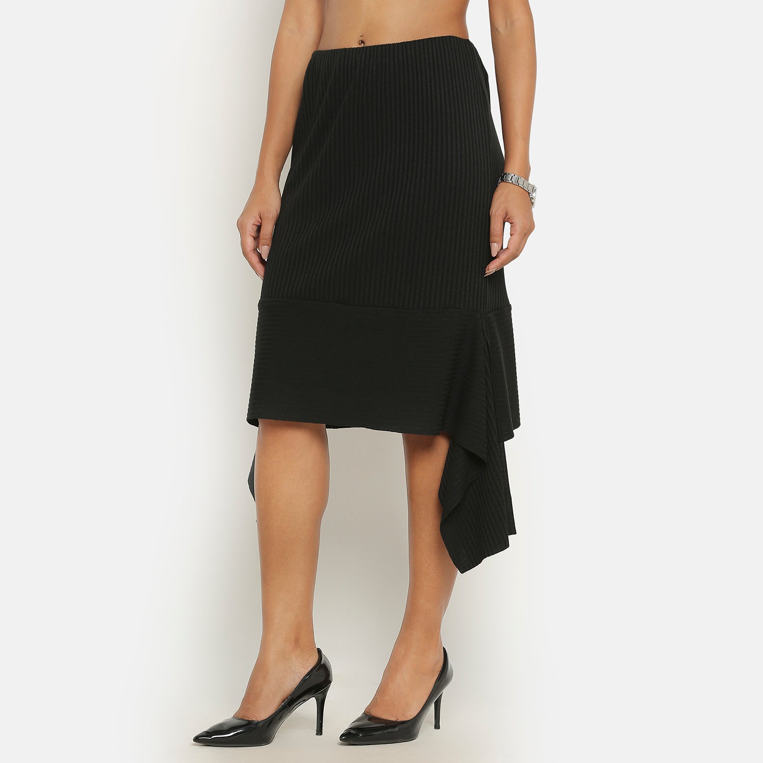 Black Ribbed Skirt, frocks for women
indian designer skirts
