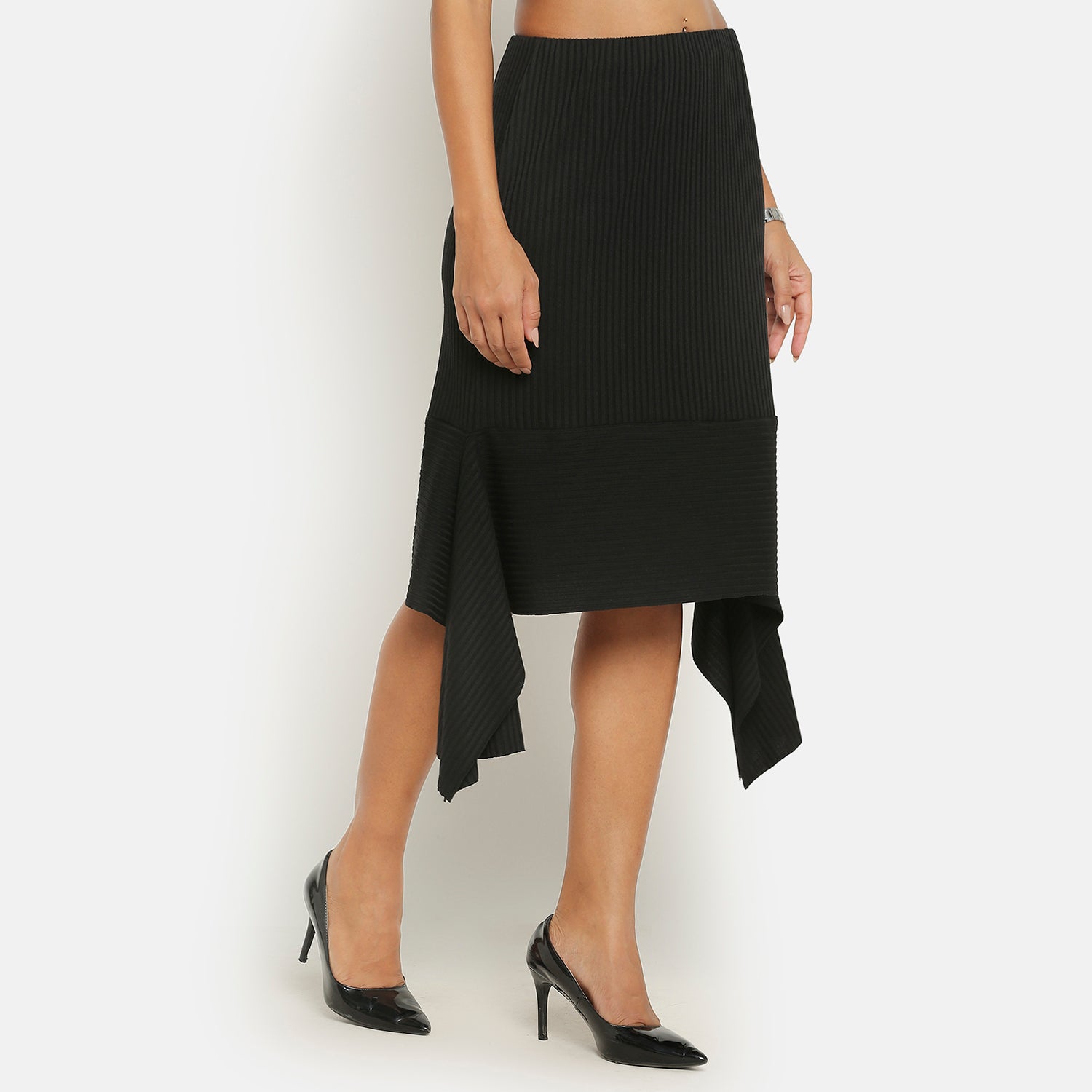 Black Ribbed Skirt, frocks for women
indian designer skirts