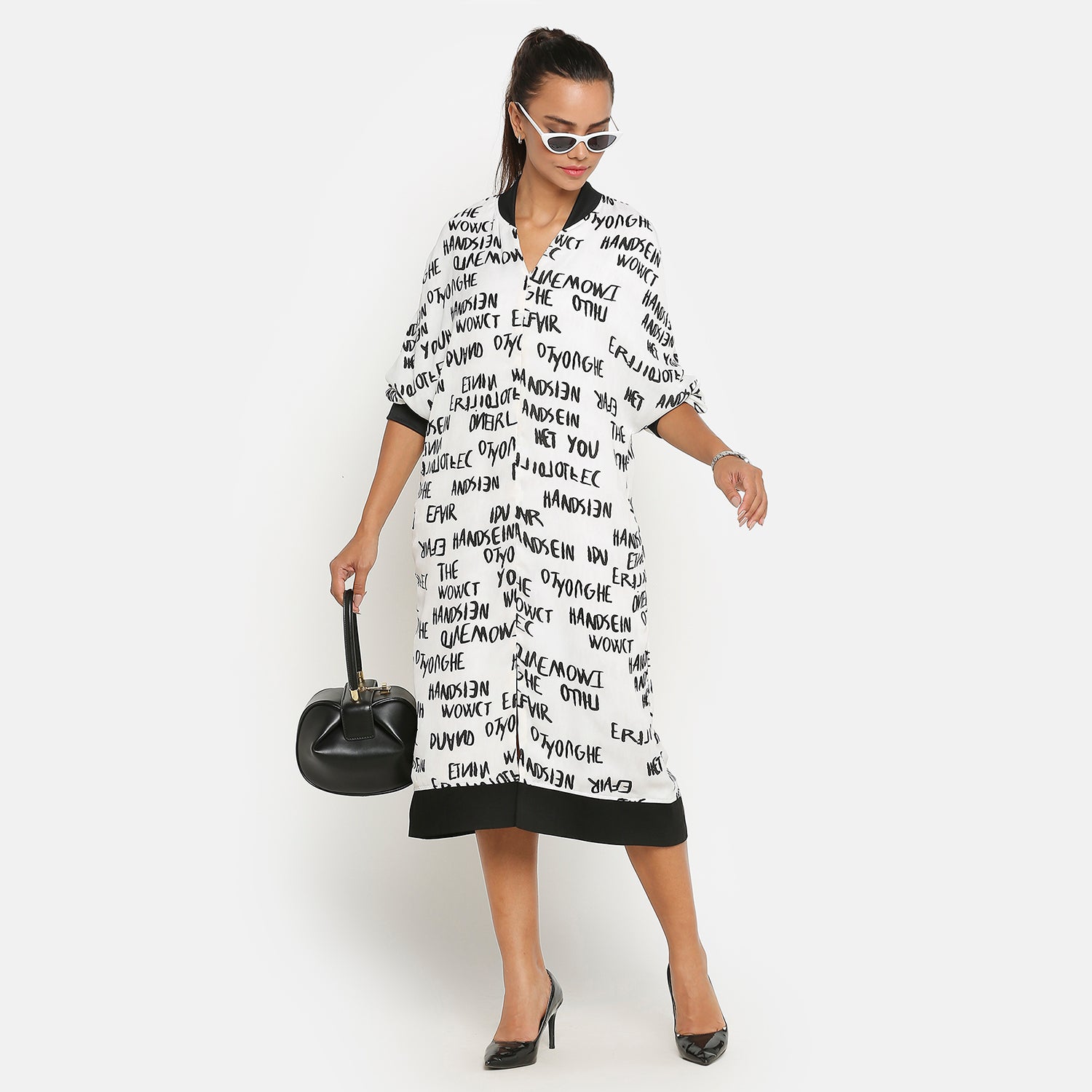 Buy Black & White Printed Dresses for Women