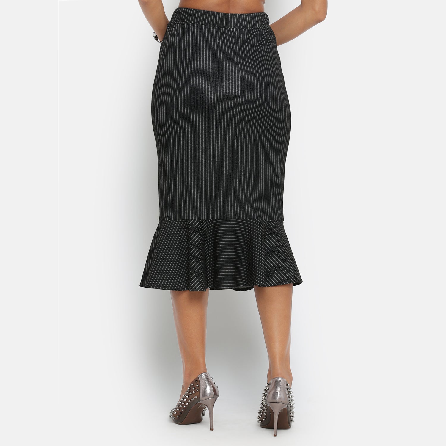 Black and White Line Skirt With Frill, frocks for women
indian designer skirts