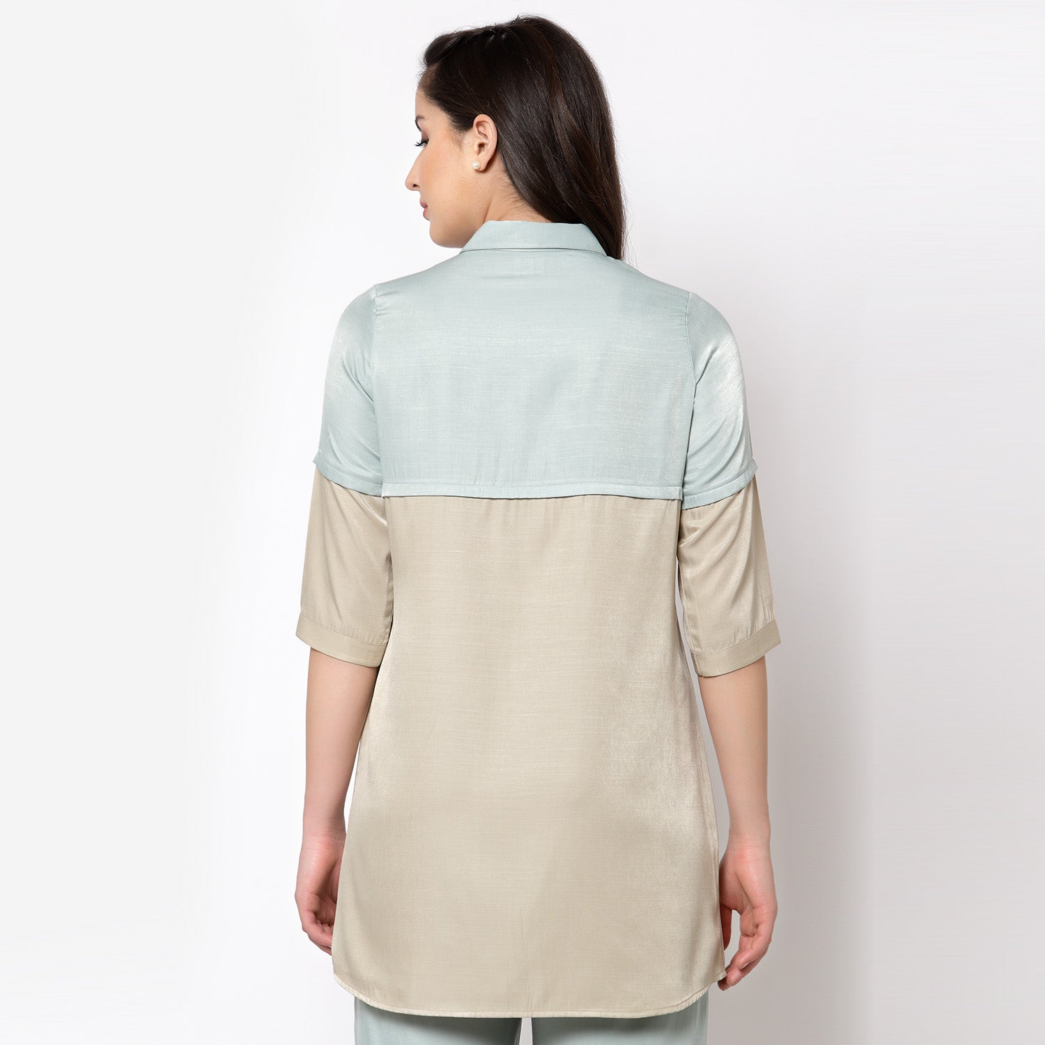 Buy Blue Beige Tunic for Women-4