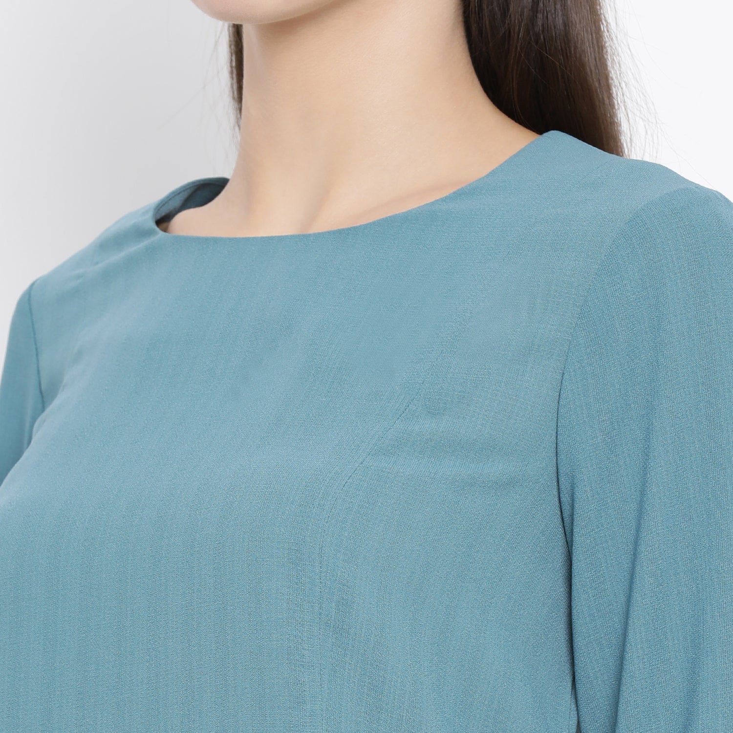 Buy Teal Office Wear Tops for Women-3