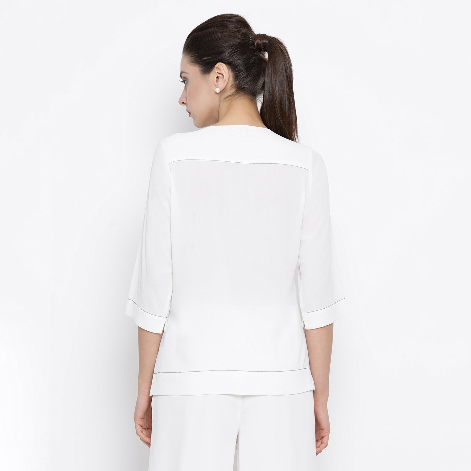 Buy White Crepe Top for Women-2