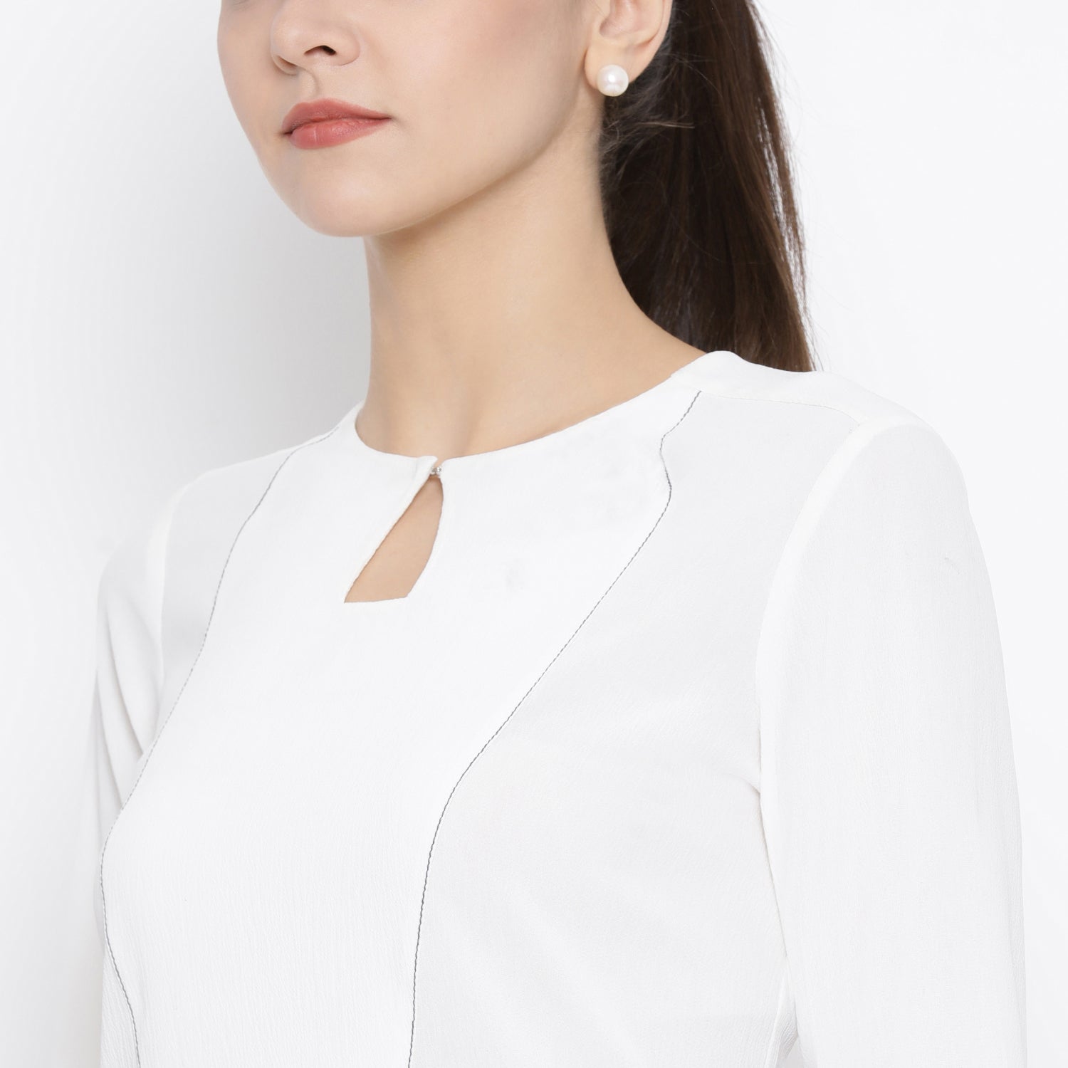 Buy White Crepe Top for Women-3