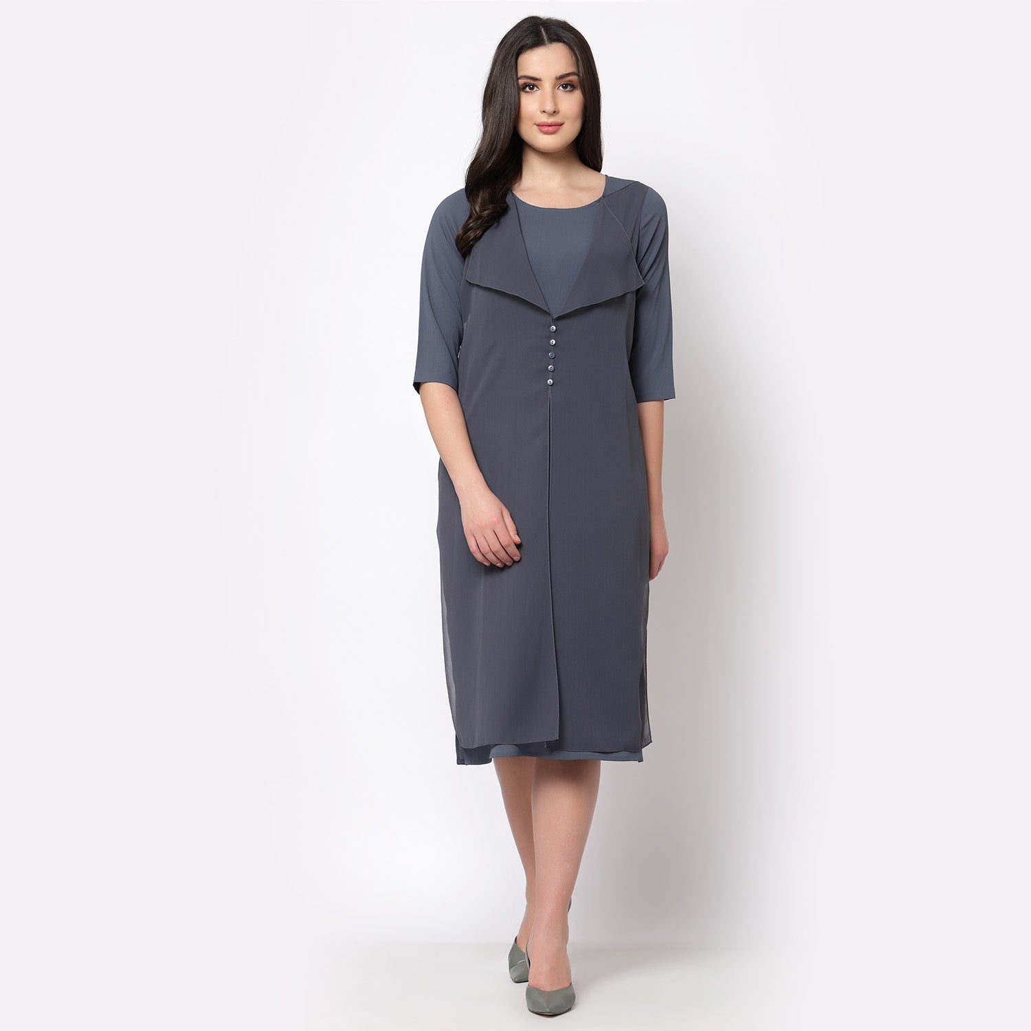 Buy Blue Drape Dresses for Women-2