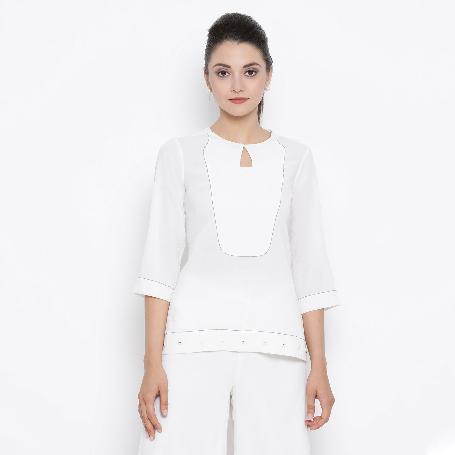 Buy White Crepe Top for Women