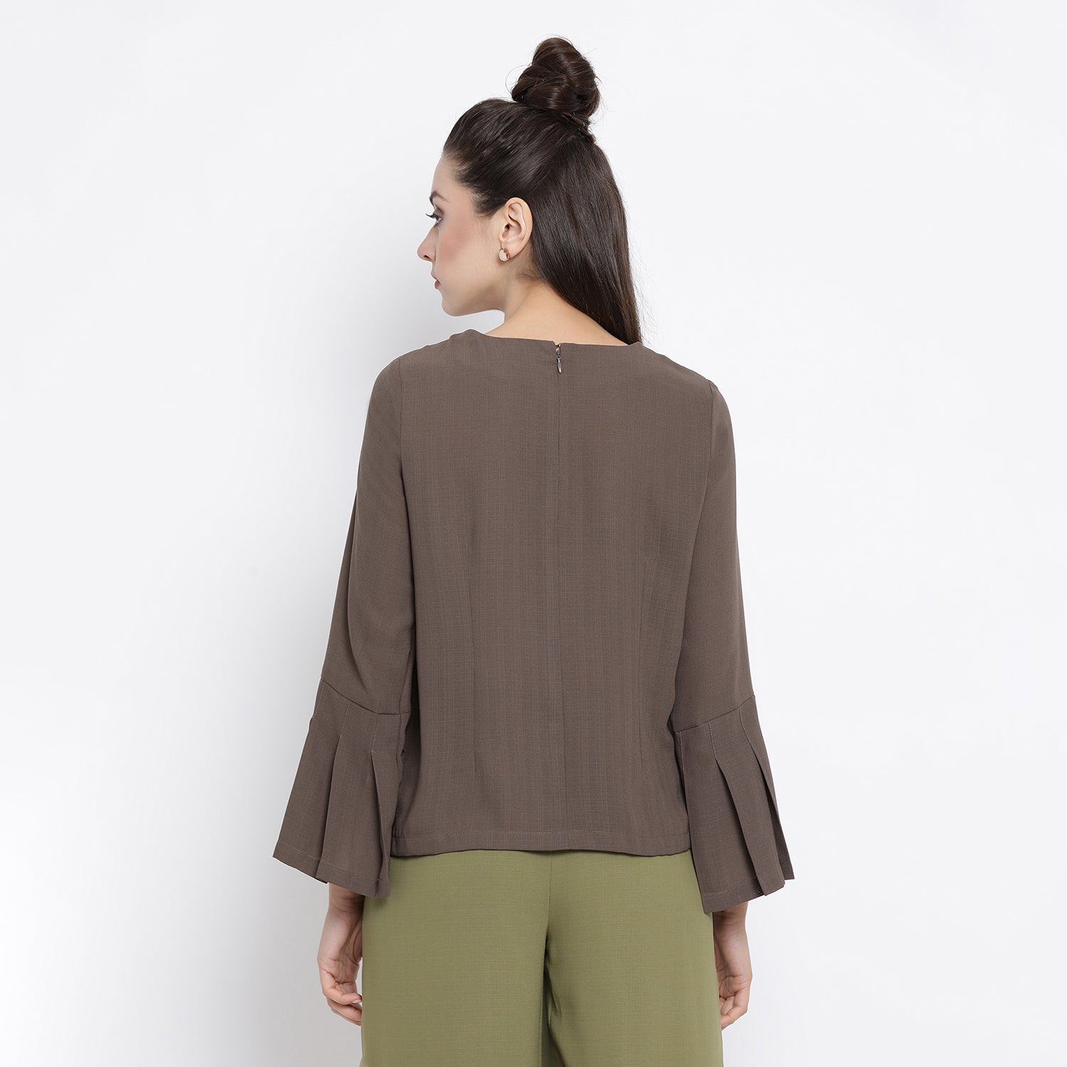 Buy Beige Womens Office Wear Tops-4