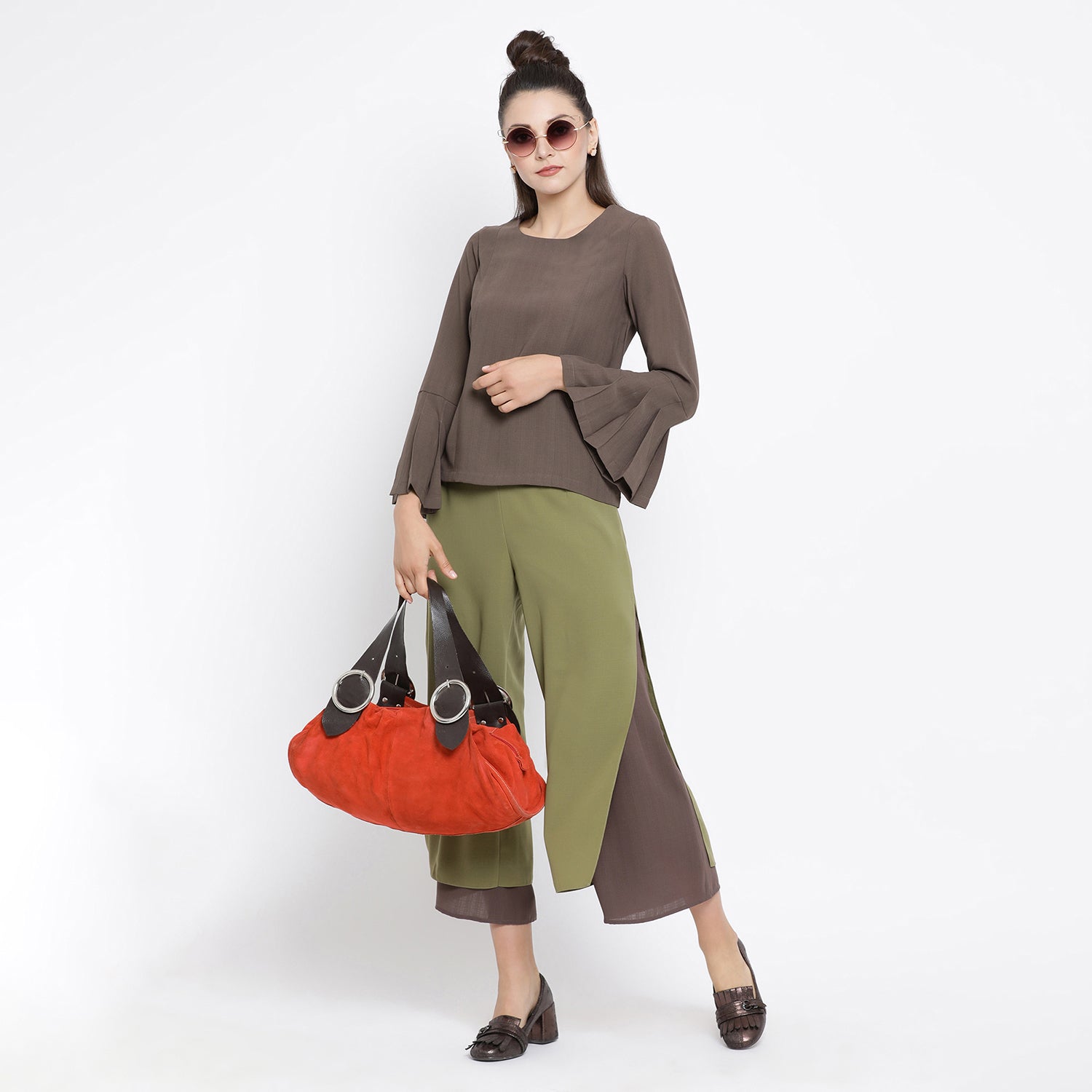 Buy Beige Womens Office Wear Tops-2