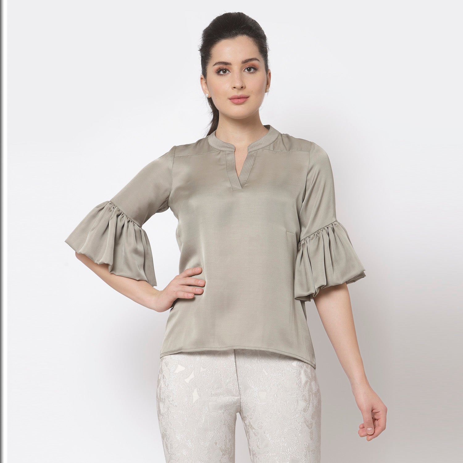 Buy Grey Satin Top for Women