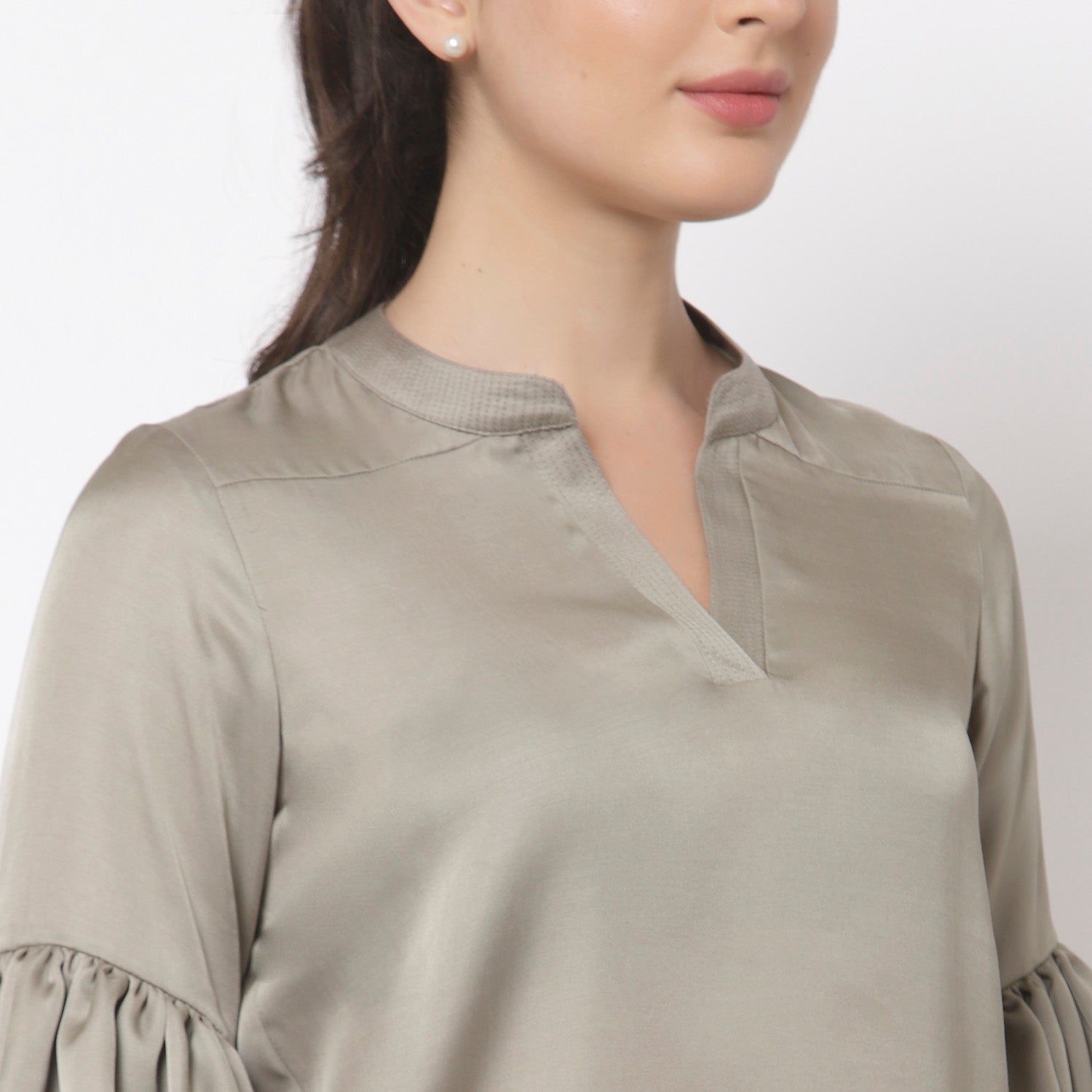 Buy Grey Satin Top for Women-5