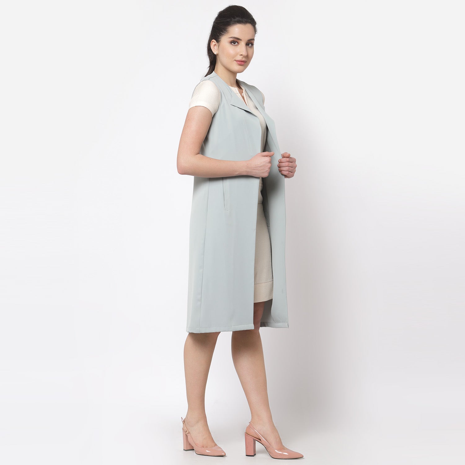 Knee Length Jacket for Women-3