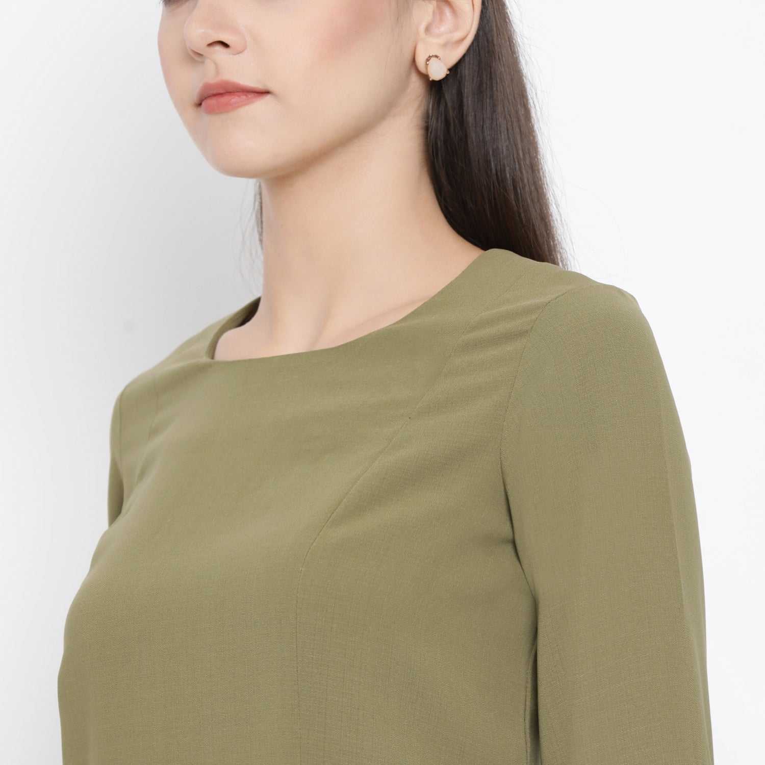 Buy Office Wear Olive Top for Women-3