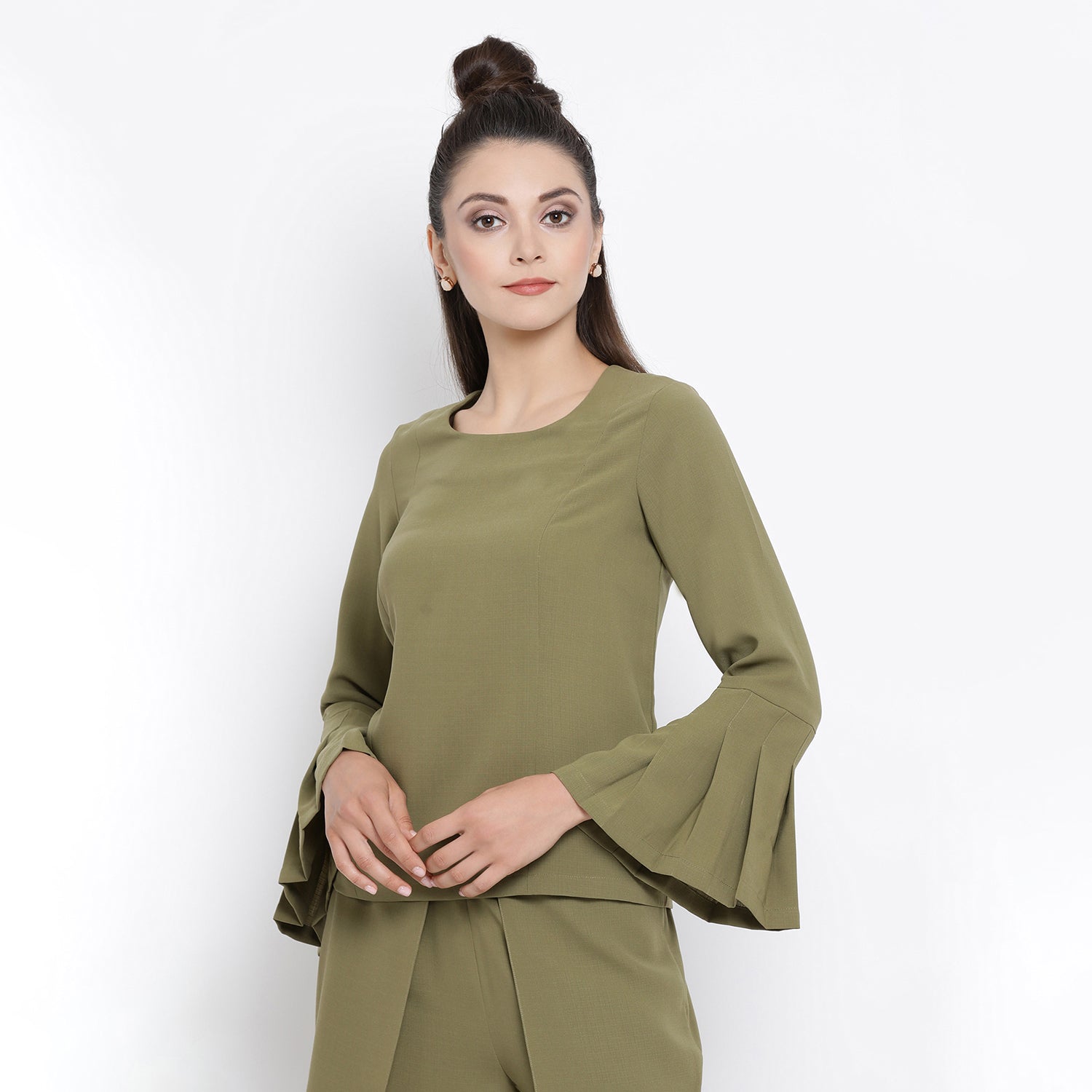 Buy Office Wear Olive Top for Women-1