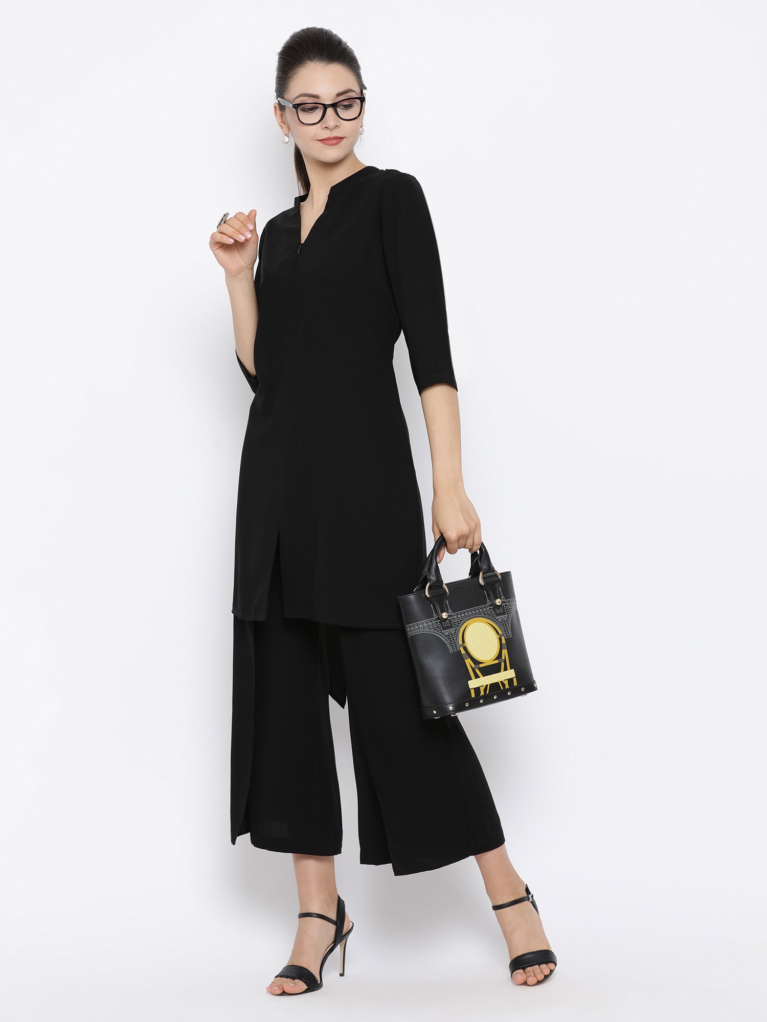 Black Asymmetrical Tunic for Women
