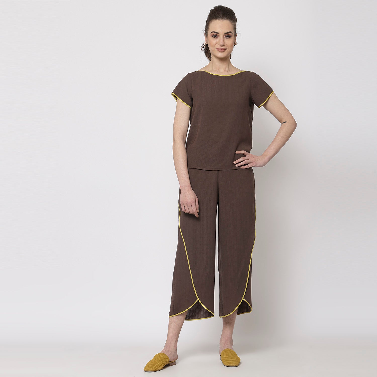 Buy Brown Wrap Women's Plazzo-2