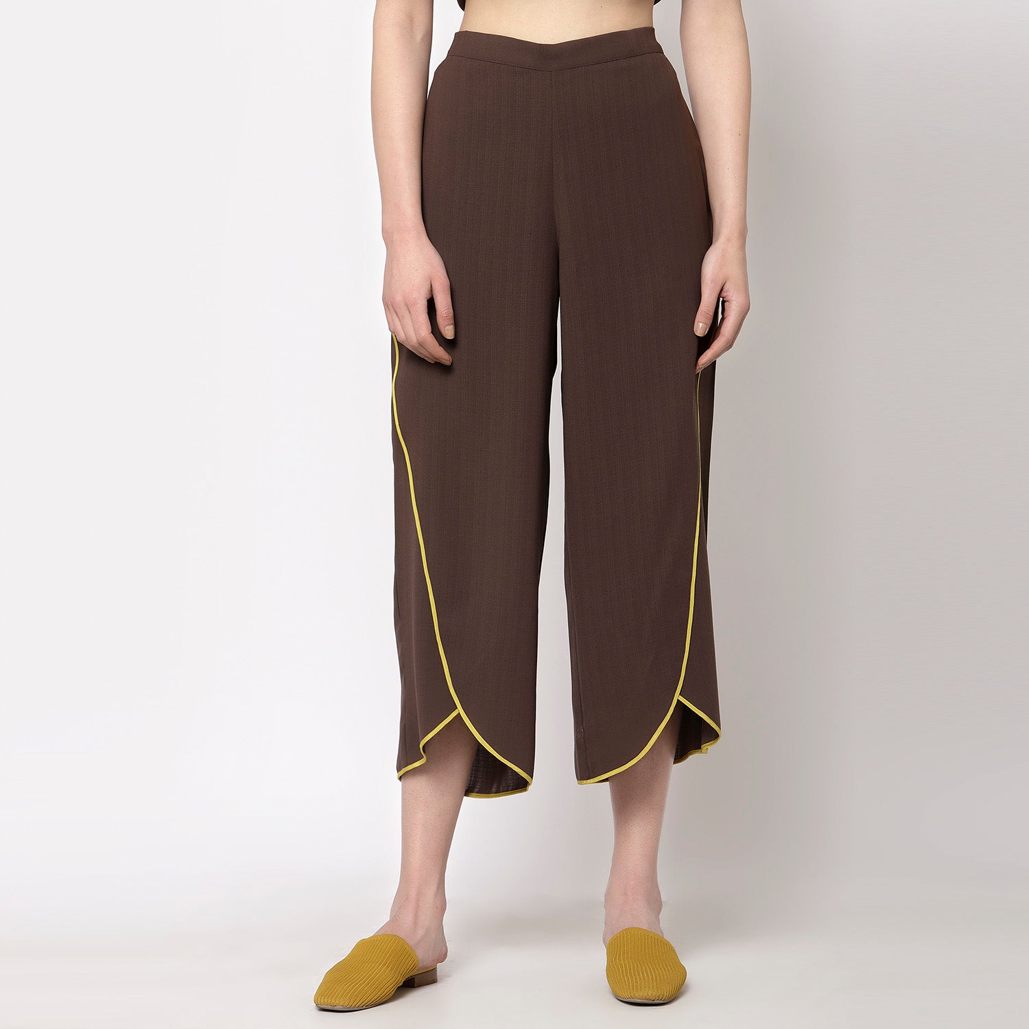 Buy Brown Wrap Women's Plazzo