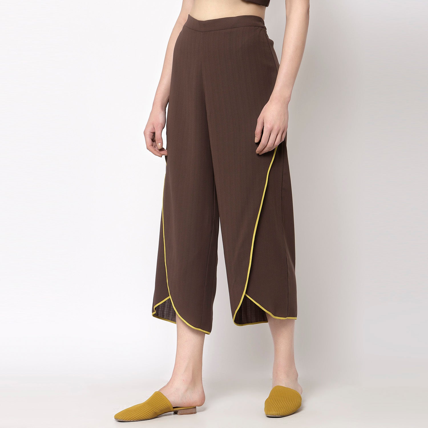 Buy Brown Wrap Women's Plazzo-1